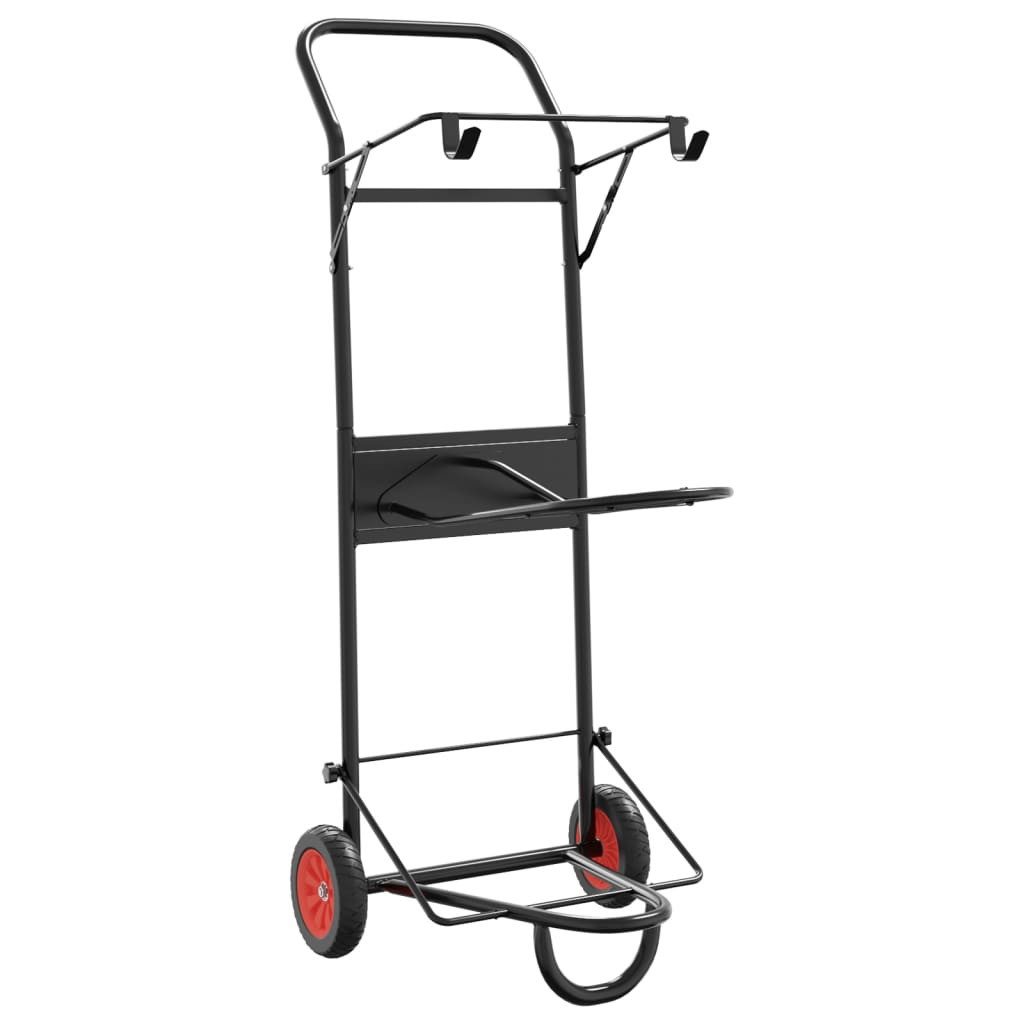 vidaXL Sattelhalter, (Sattelwagen Klappbar Schwarz Stahl)