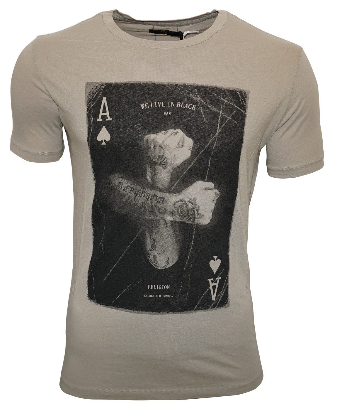 Print-Shirt RELIGION Clothing Shirt Herren T-Shirt ACES UP