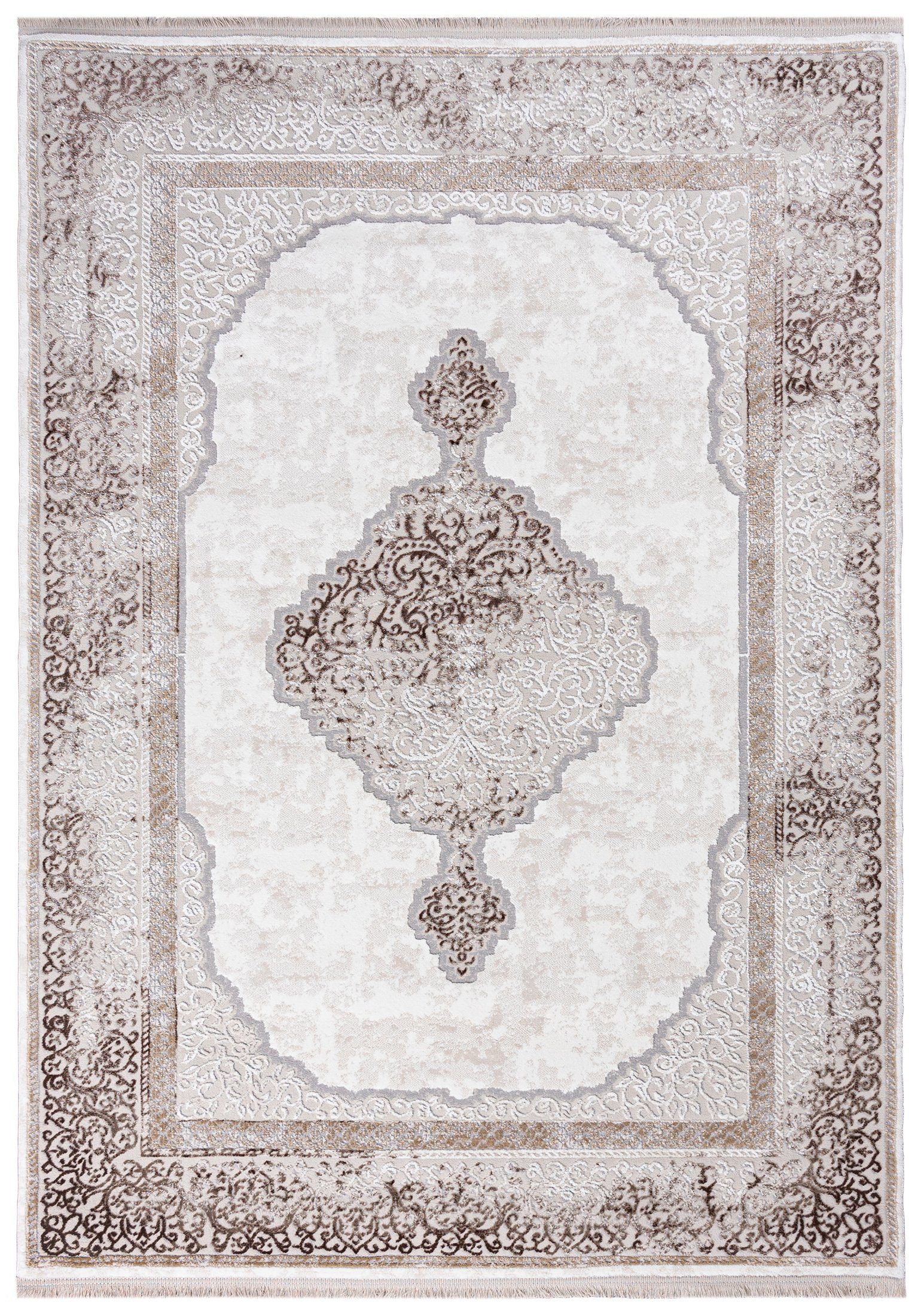 Mazovia Orientteppich Orientalisch Teppich mit Fransen, 120 x 170 cm, Kurzflor, Fransen, Orientteppich, Vintage