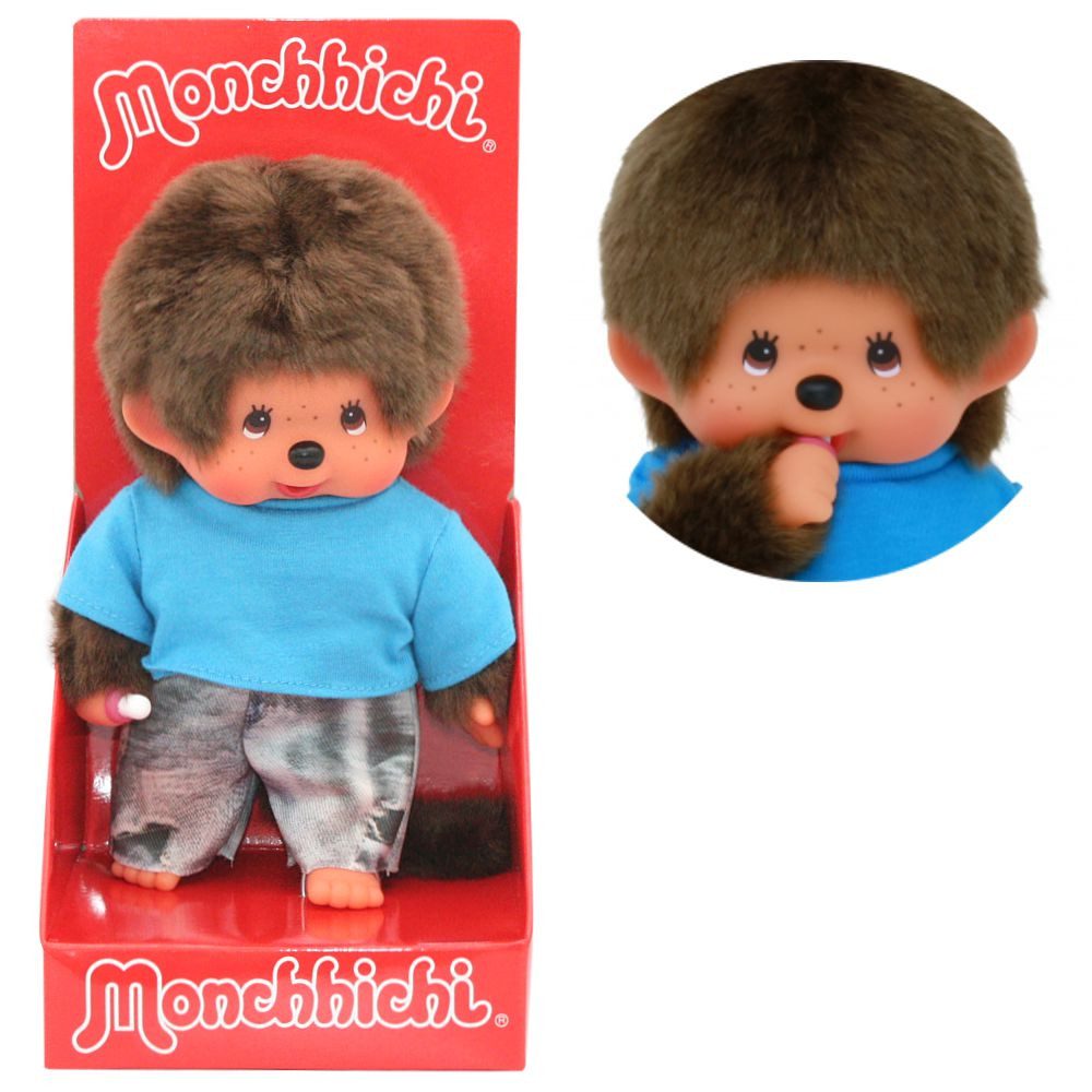 Monchhichi Plüschfigur Jeans Junge mit T-Shirt 20 cm Monchhichi Puppe Fashi günstig online kaufen