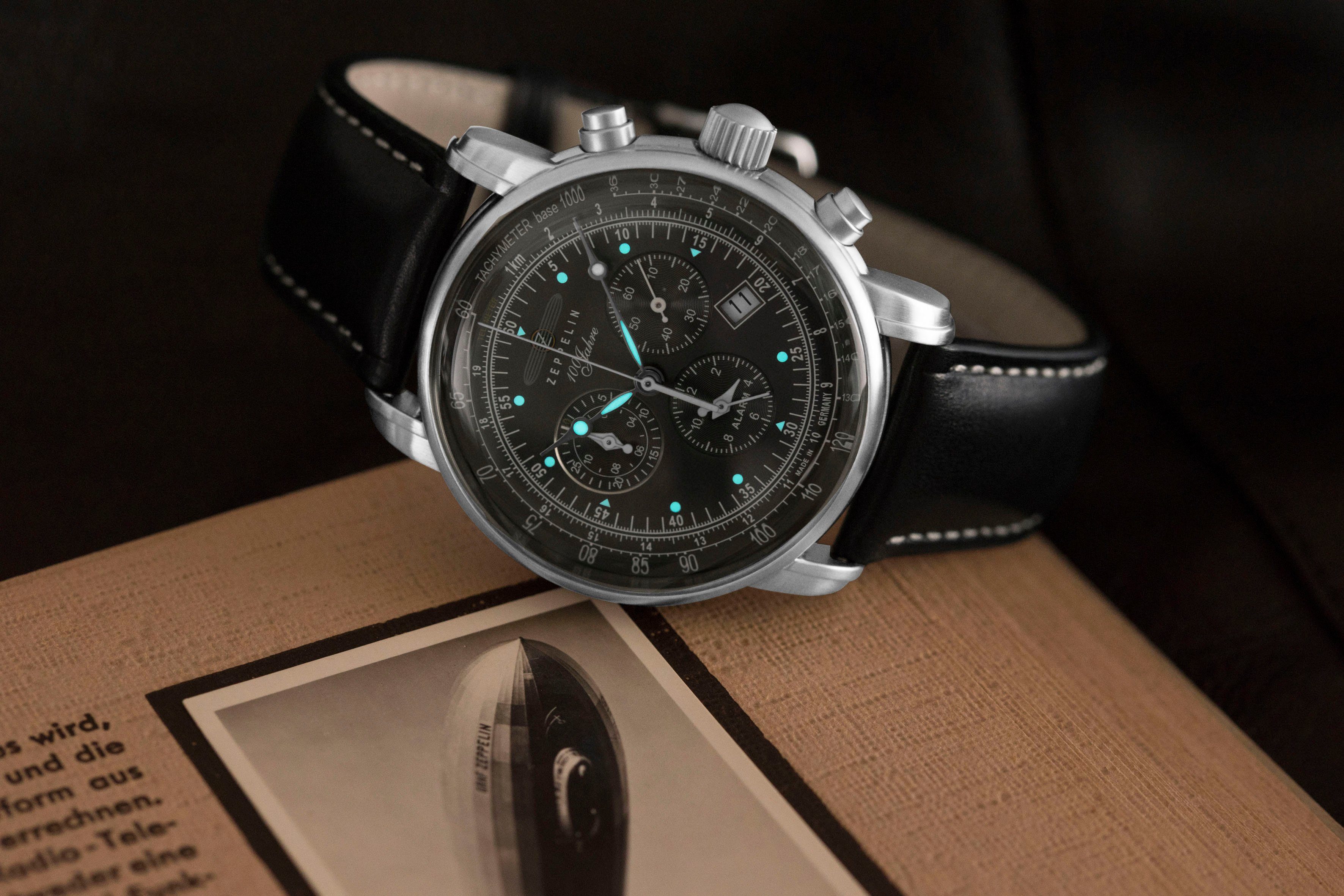 Jahre, 7680-2 schwarz 100 Chronograph ZEPPELIN