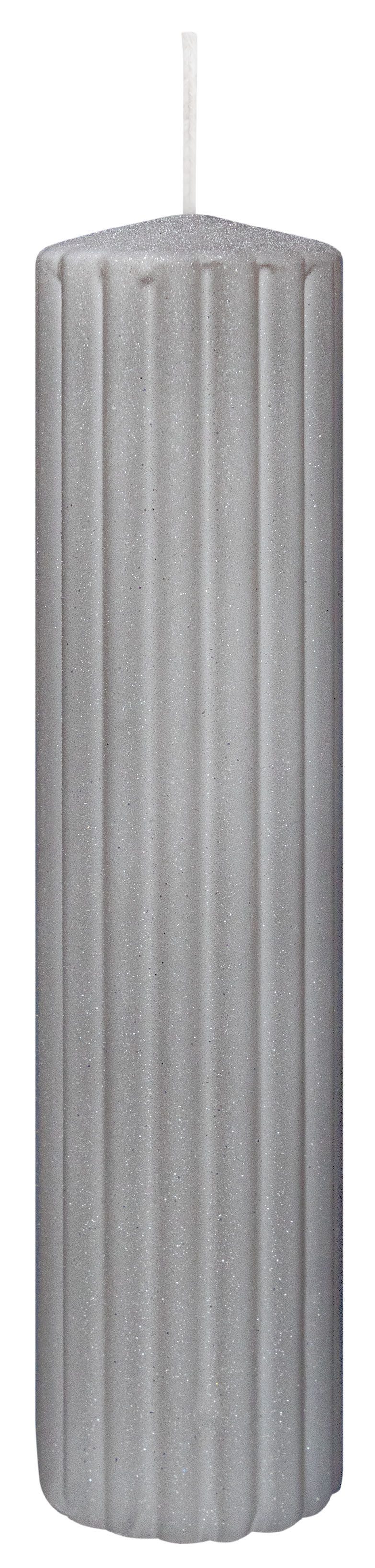 Wiedemann Kerzen Stumpenkerze Kerzen Stone Grooves Grau 200 x Ø 50 mm 4er Set