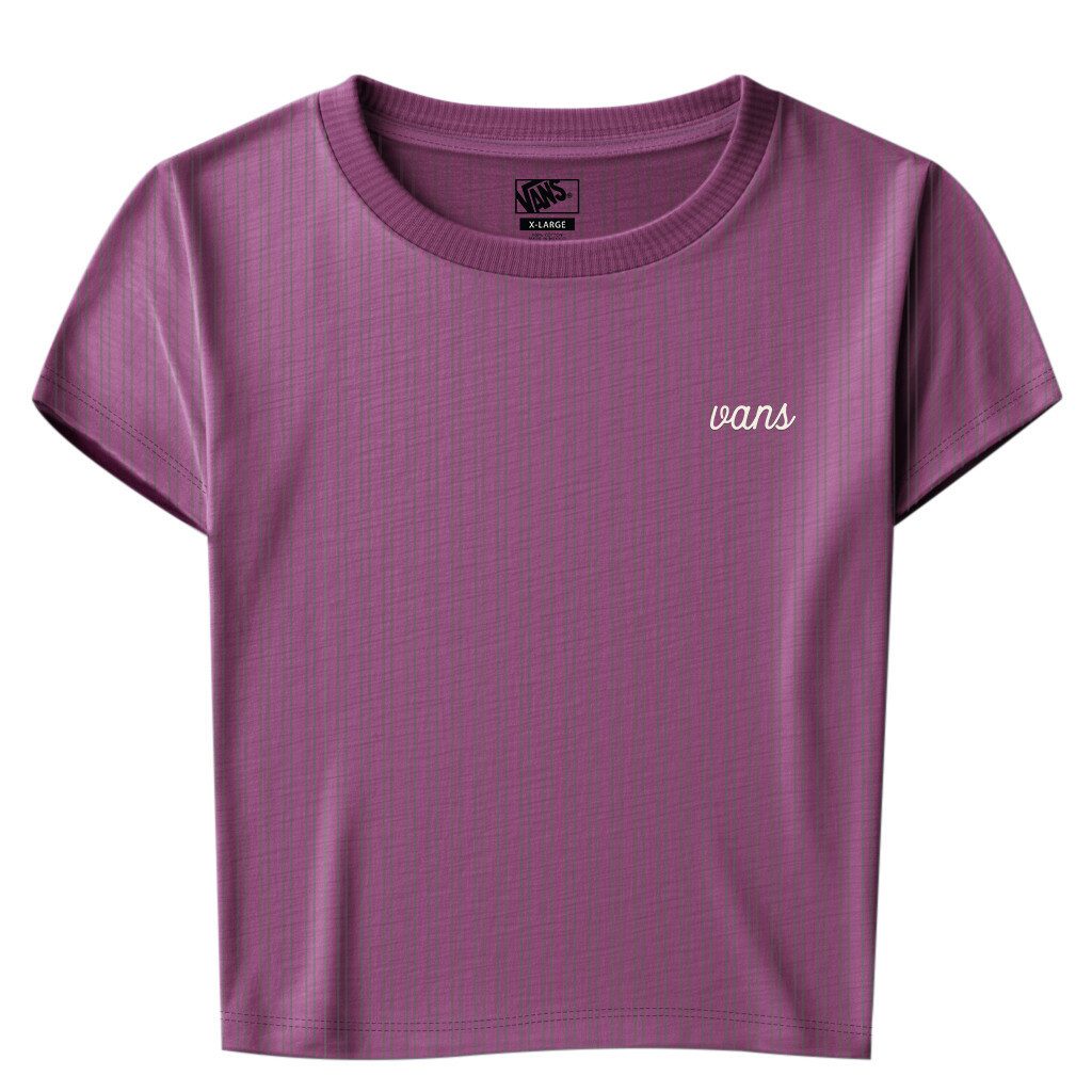 Vans T-Shirt LORRAINE RIBBED MINI SHIRT für Erwachsene, mit Rundhalsausschnitt, Kurzarmdesign, aus Baumwolle