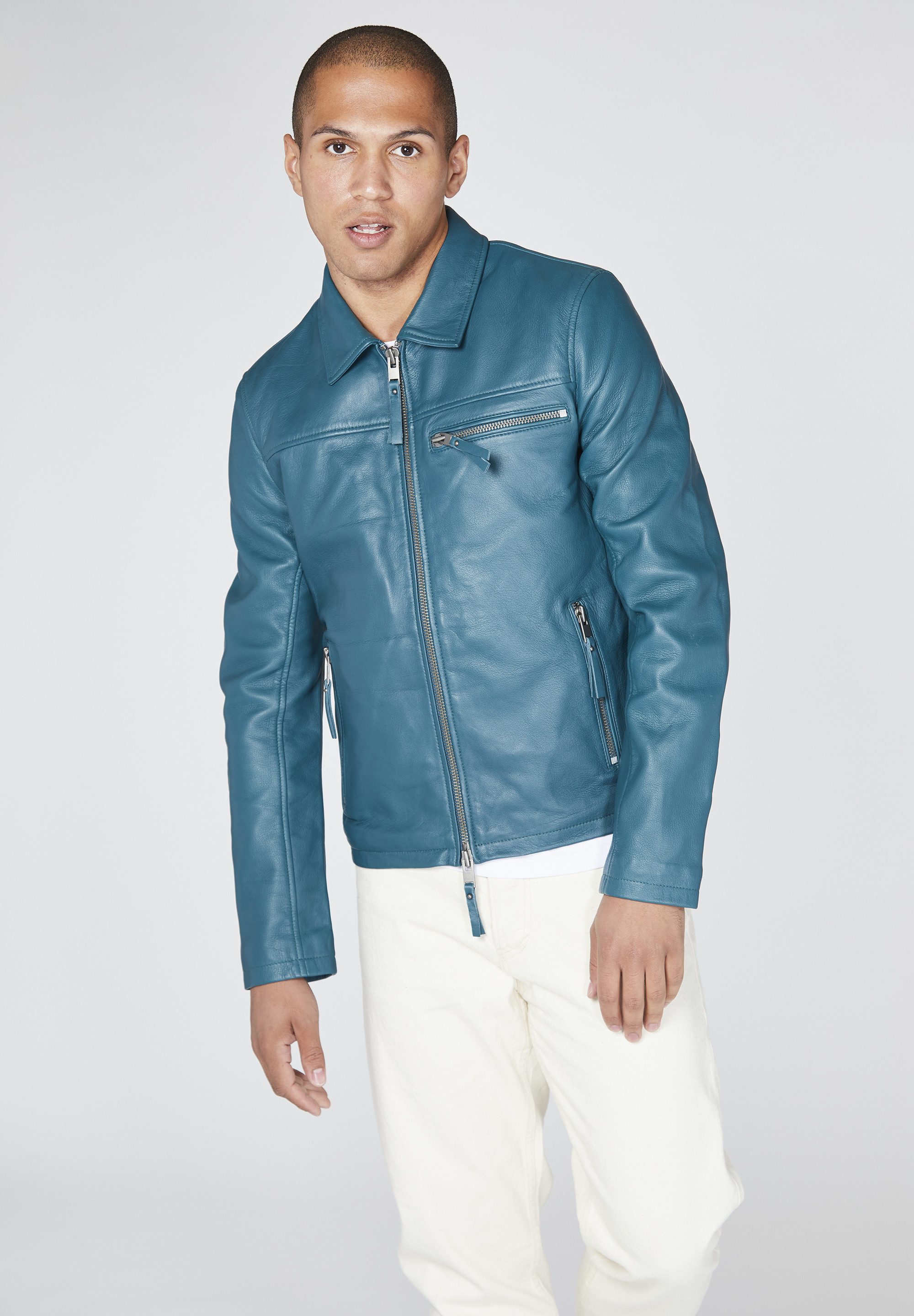 Bolongaro Trevor Lederjacke WORKER Zwei-Wege-Reißverschluss, superweiches L günstig online kaufen