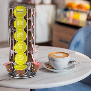 Intirilife Kapselhalter, Kaffeekapsel Halterung für 32 Kapseln - Aufbewahrung 360 Grad drehbar