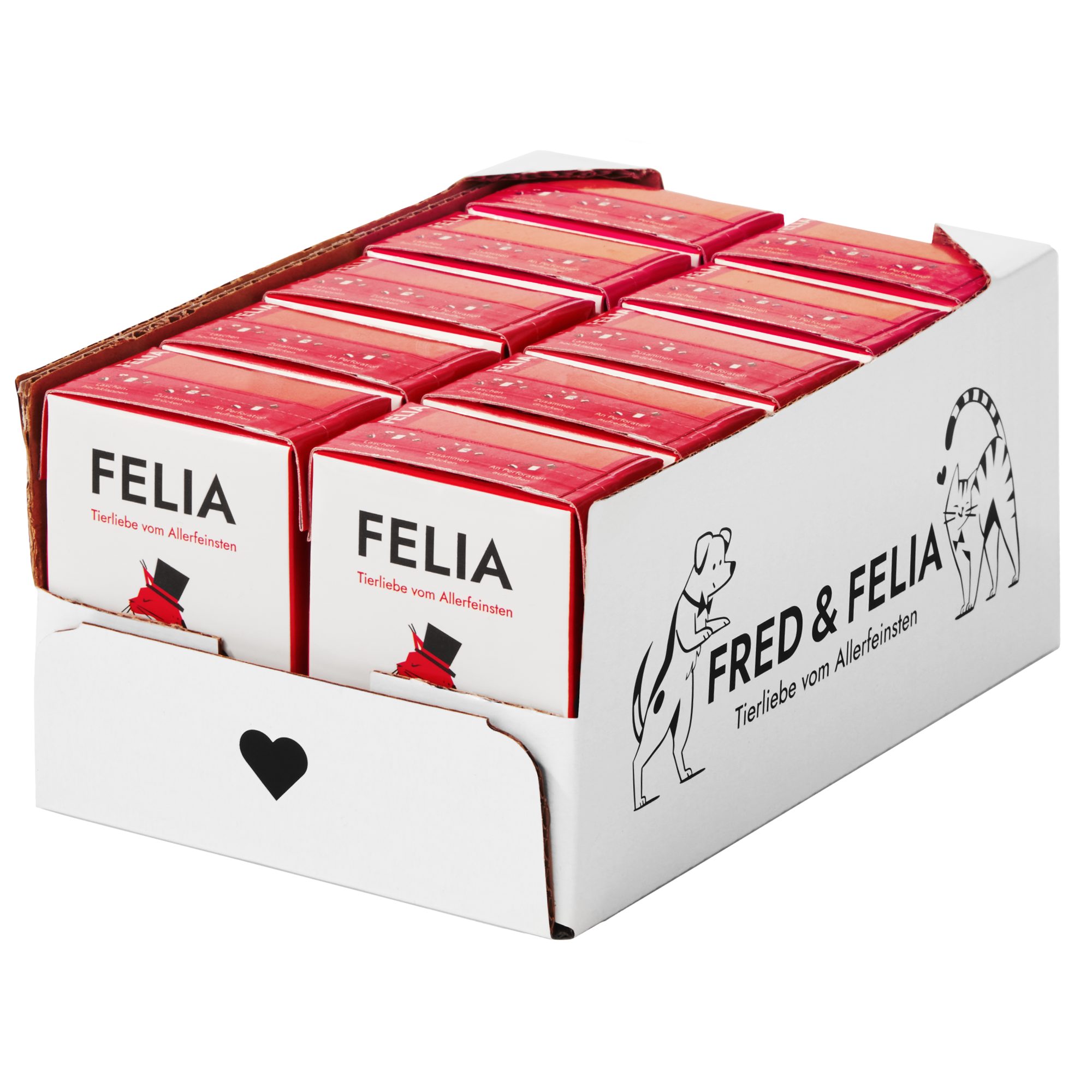 FRED & FELIA FELIA Rind (10er Pack), Nassfutter für: Katzen, Hoher Fleischanteil, Monoprotein, getreidefrei