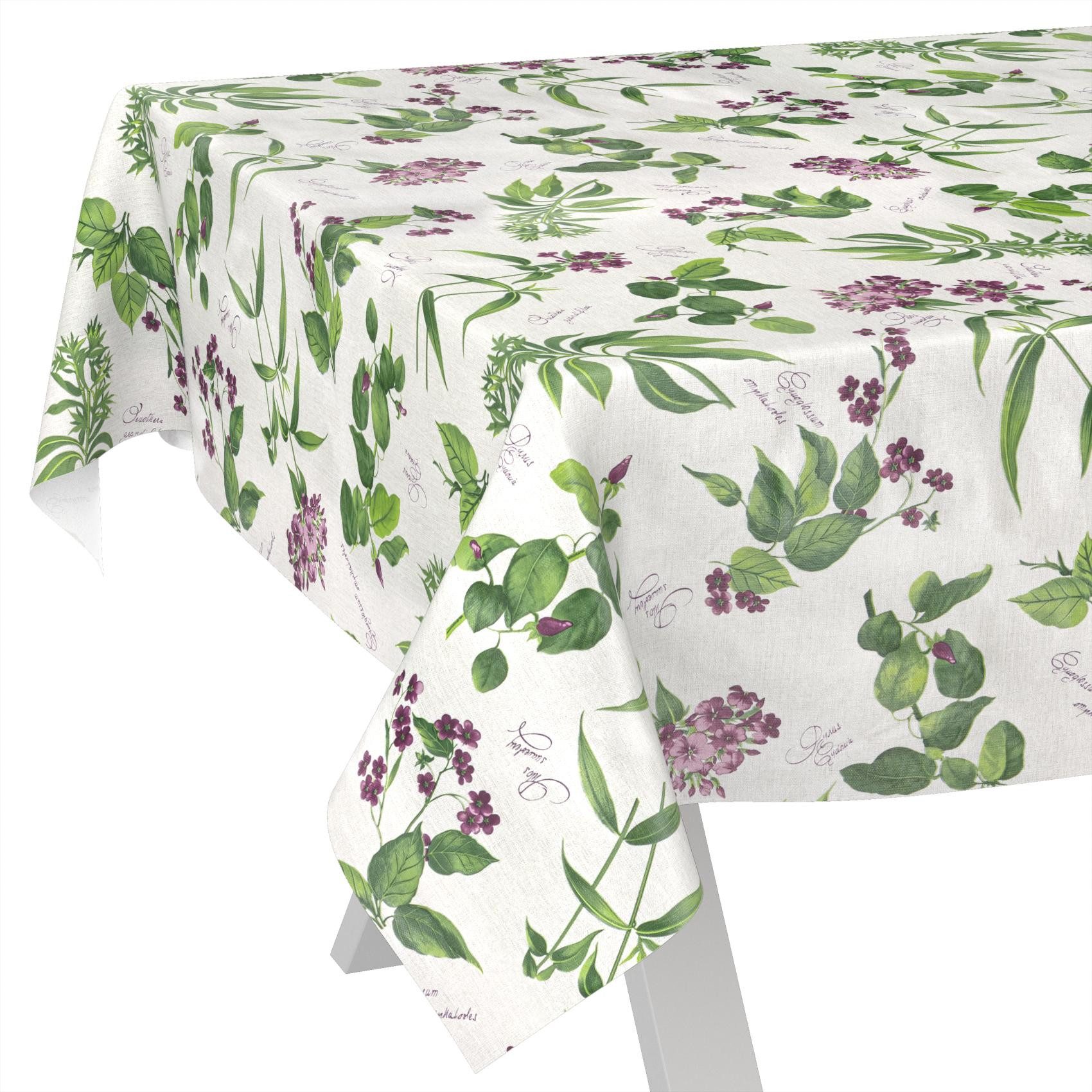 ANRO Tischdecke Feldblumen abwaschbar Wachstuch pflegeleicht wasserabweisend (Einzelstück 1-tlg), Schmutzabweisend Landhaus Grün Breite 140cm Gartentischdecke