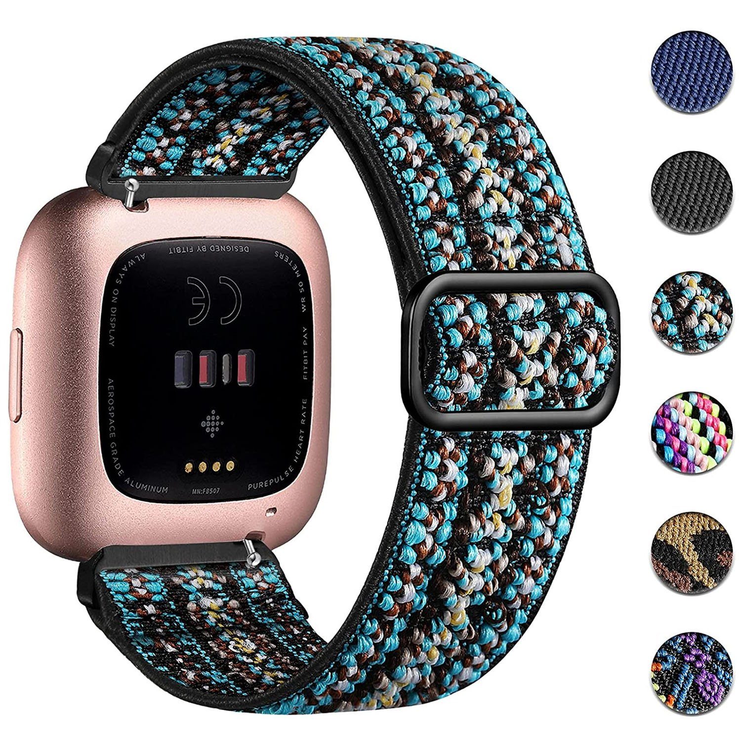 zggzerg Uhrenarmband Ersatzarmband Kompatibel mit Fitbit Versa 2 Armband/Fitbit Blau braun