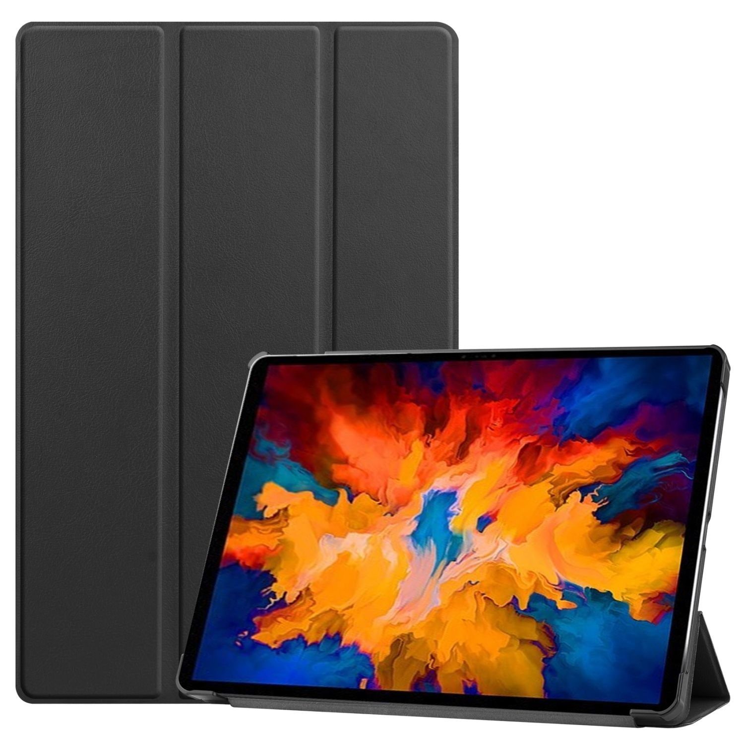 König Design Tablet-Hülle Lenovo Tab P11 Pro, Tablethülle für Lenovo Tab P11 Pro Schutztasche Wallet Cover 360 Case Etuis Schwarz