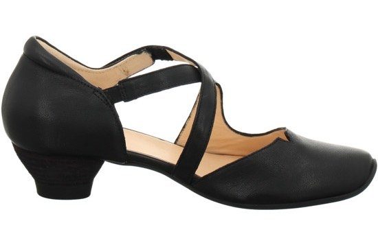 mit DAMEN Spangenpumps schwarz-uni AIDA Klettverschluss Think!