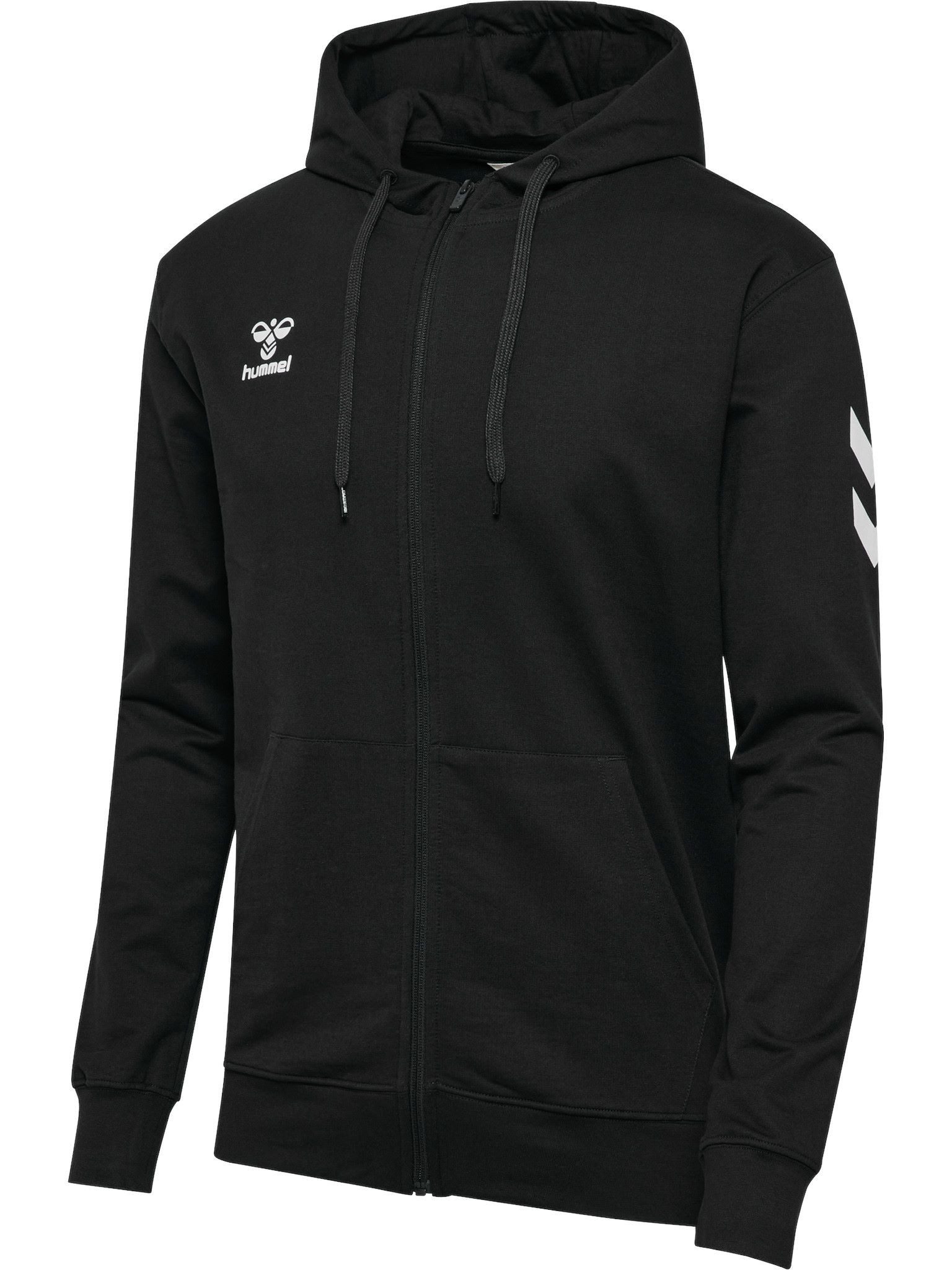 hummel Trainingsjacke hmlGO 2.0 Chevron Full-Zip Hoodie (Baumwolle, mit Kapuze) schwarz