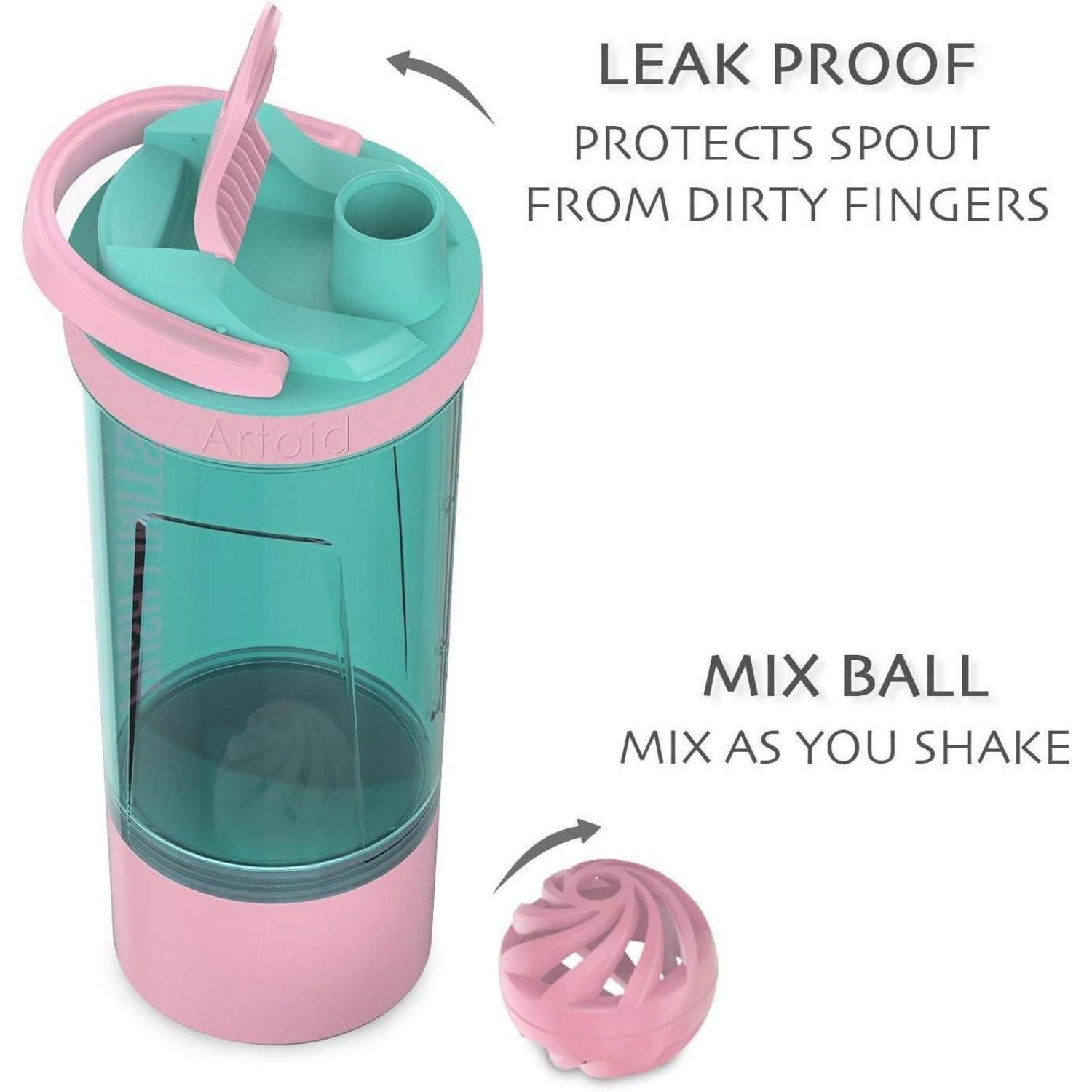Artoid Mode Protein Shaker Motivationaler Sportmixer Eiweiß Protein Shaker 720ml Spiralkugel – Bild 5 von 5