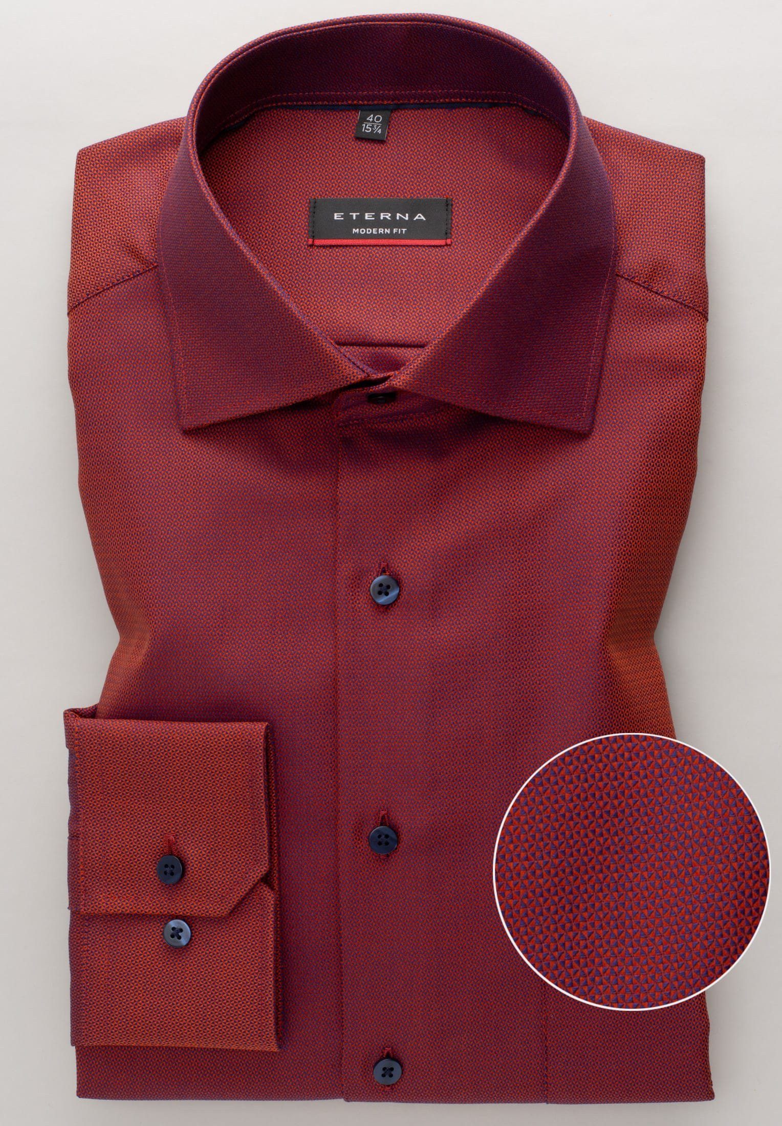 Eterna Businesshemd ETERNA MODERN FIT Langarm Hemd melba strukturiert 3475-82-X19K