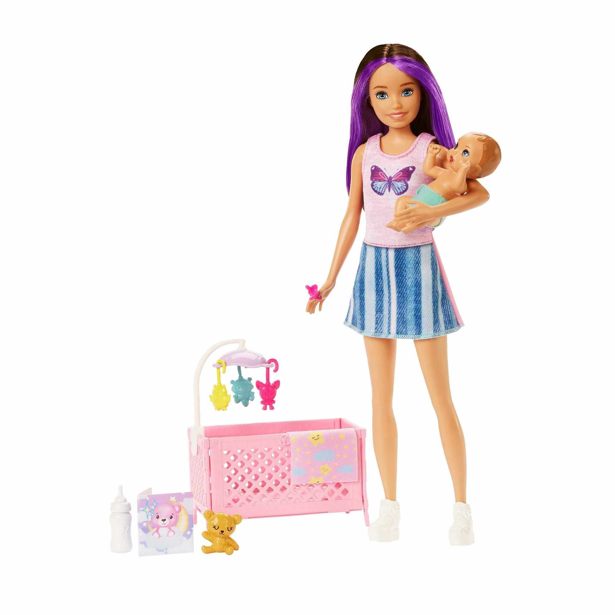 Mattel® Anziehpuppe Mattel HJY33 - Barbie Skipper Puppe mit Baby & Zubehör Spielset