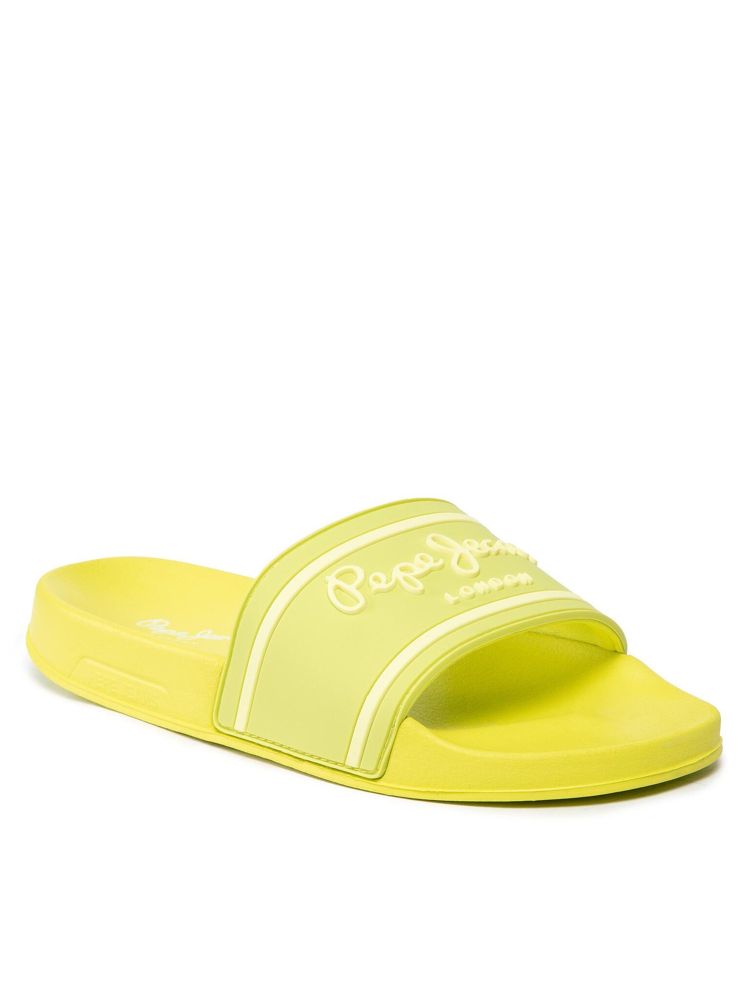 Pepe Jeans Pantoletten Slider Logo Woman PLS70112 Acid Green 628 Pantolette