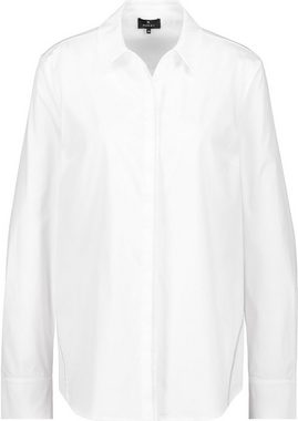 Monari Longbluse Weiße Bluse mit Langarm und Satinband