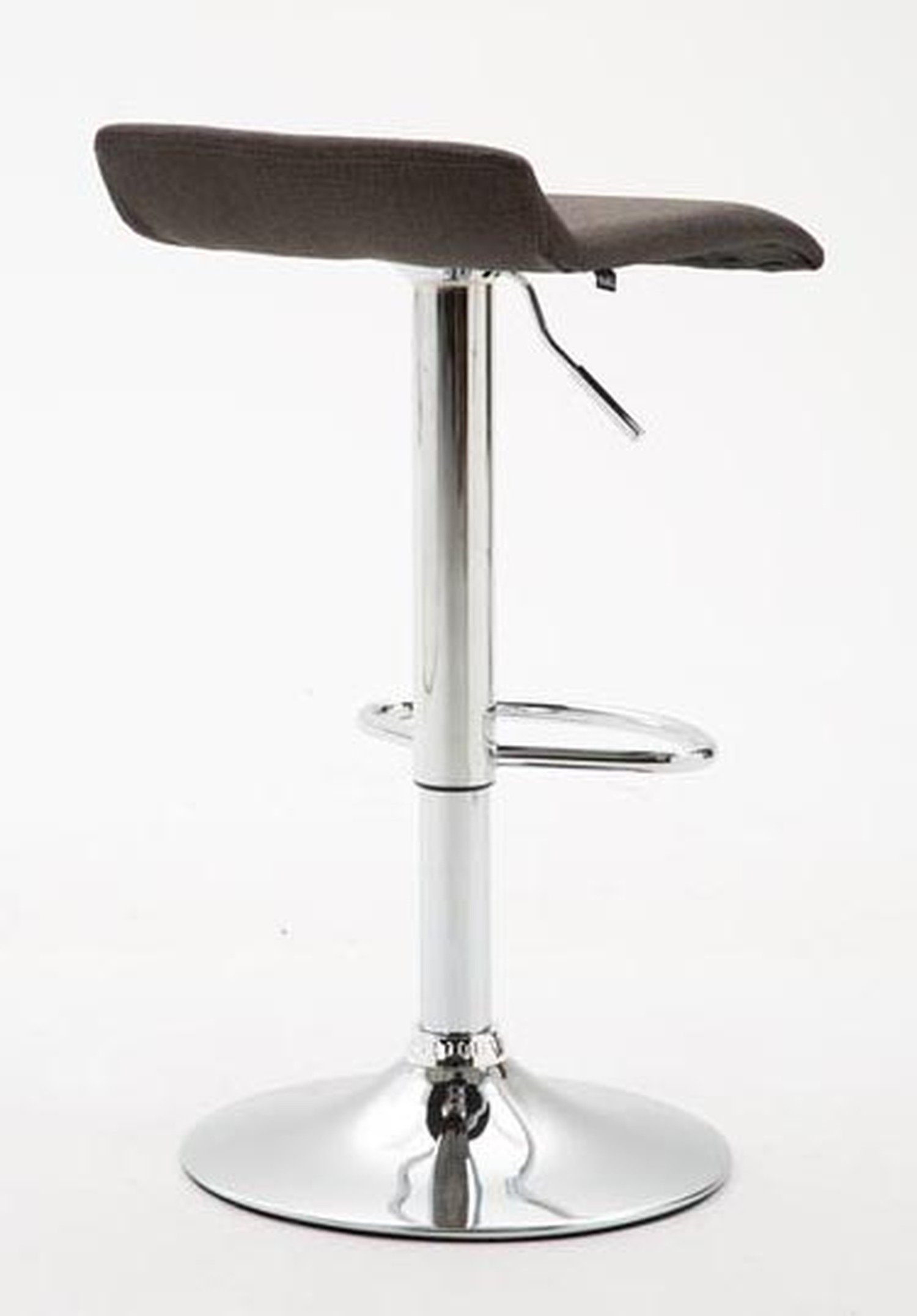 2 Fußstütze Sitzfläche: - 360° & Stoff - Dunkelgrau Küche), mit Stahl chromfarbener St., Hocker drehbar TPFLiving für Barhocker - Barstuhl Dynasty2 (Set, höhenverstellbar - Theke