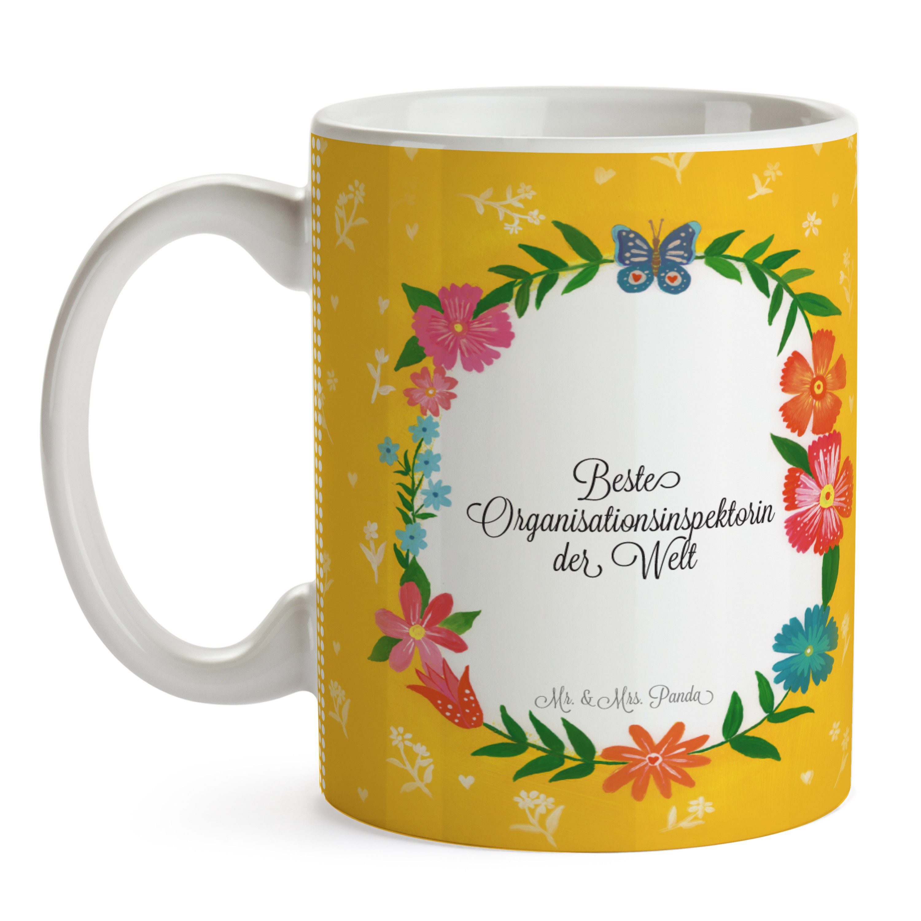 Mr. & Mrs. Panda Kaffeebecher, Tasse Berufsausbildung, - Organisationsinspektorin Keramik Geschenk