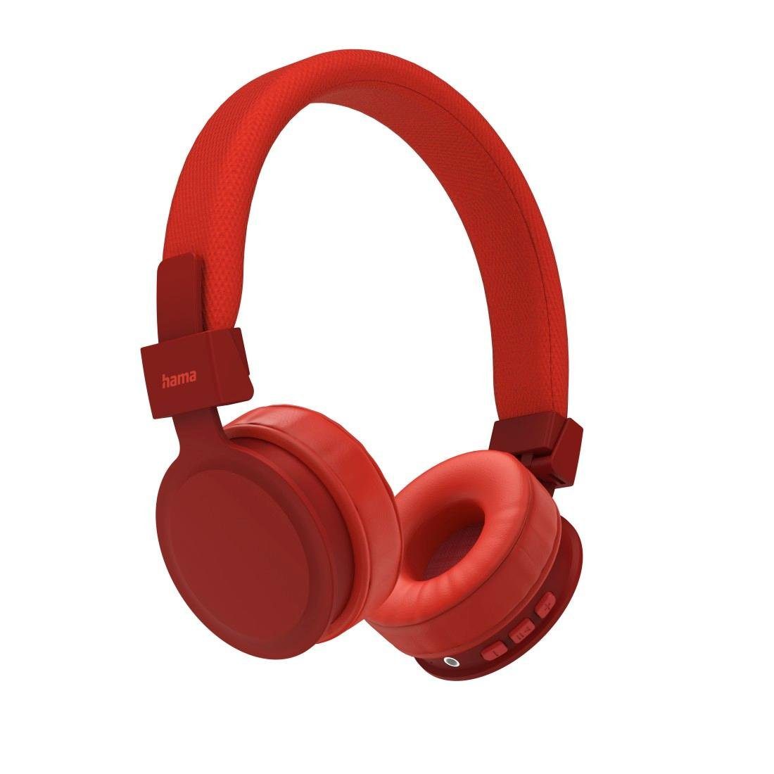 On-Ear-Kopfhörer Google Bluetooth®-Kopfhörer Hama Mikrofon faltbar) mit kompatibel mit Lit", Now, rot Geräuschisolierung, faltbar, (AN-Funktionen, On-Ear, Siri, "Freedom