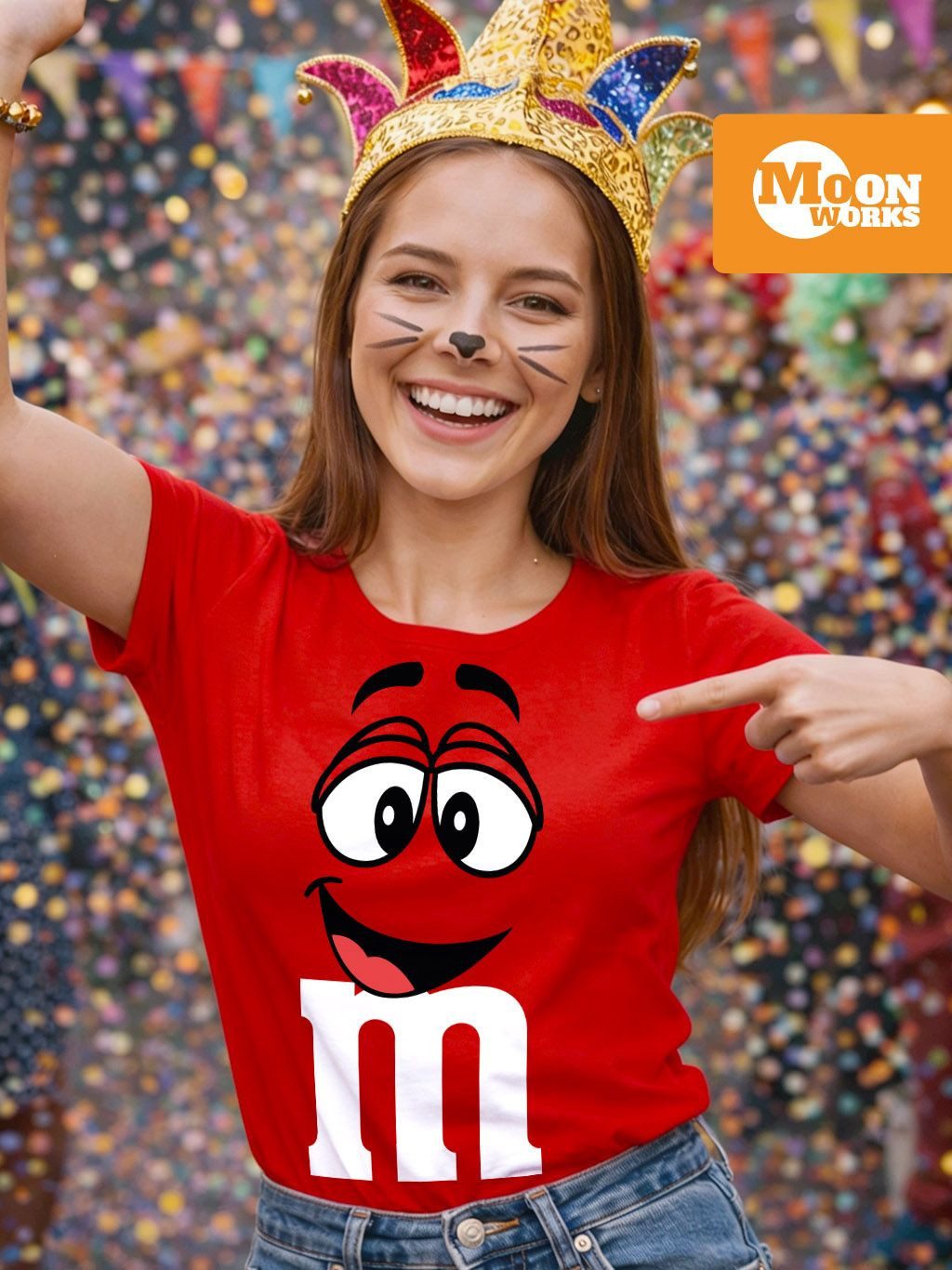 MoonWorks Print-Shirt Damen T-Shirt Fasching Karneval M Aufdruck Gruppen- K günstig online kaufen