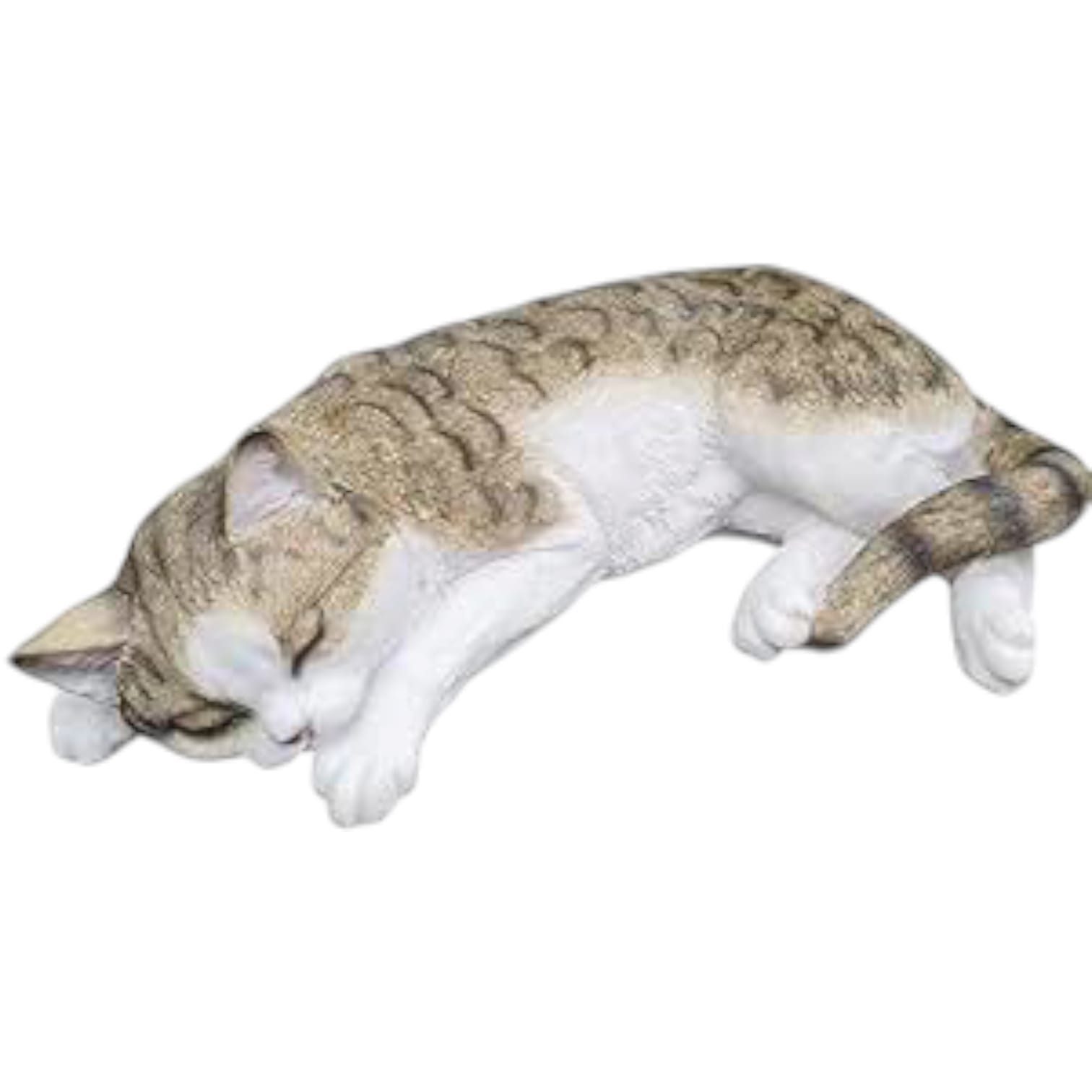 Aspinaworld Gartenfigur liegende Katzen Figur in grau 40 cm lang, Figur
