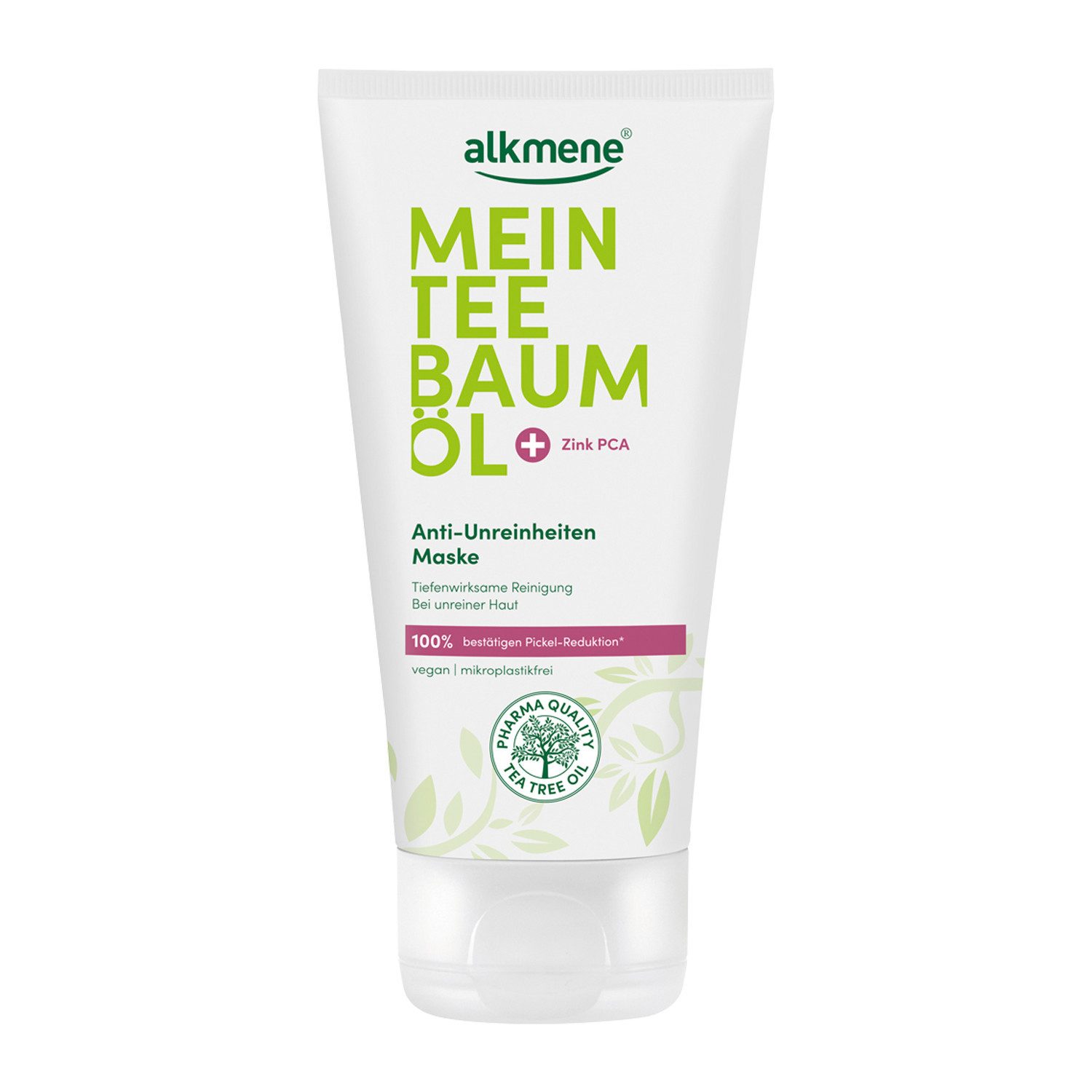 alkmene Gesichtsmaske 75 ml Teebaumöl Maske gegen Pickel, Mitesser & Unreinheiten - vegan, 1-tlg.