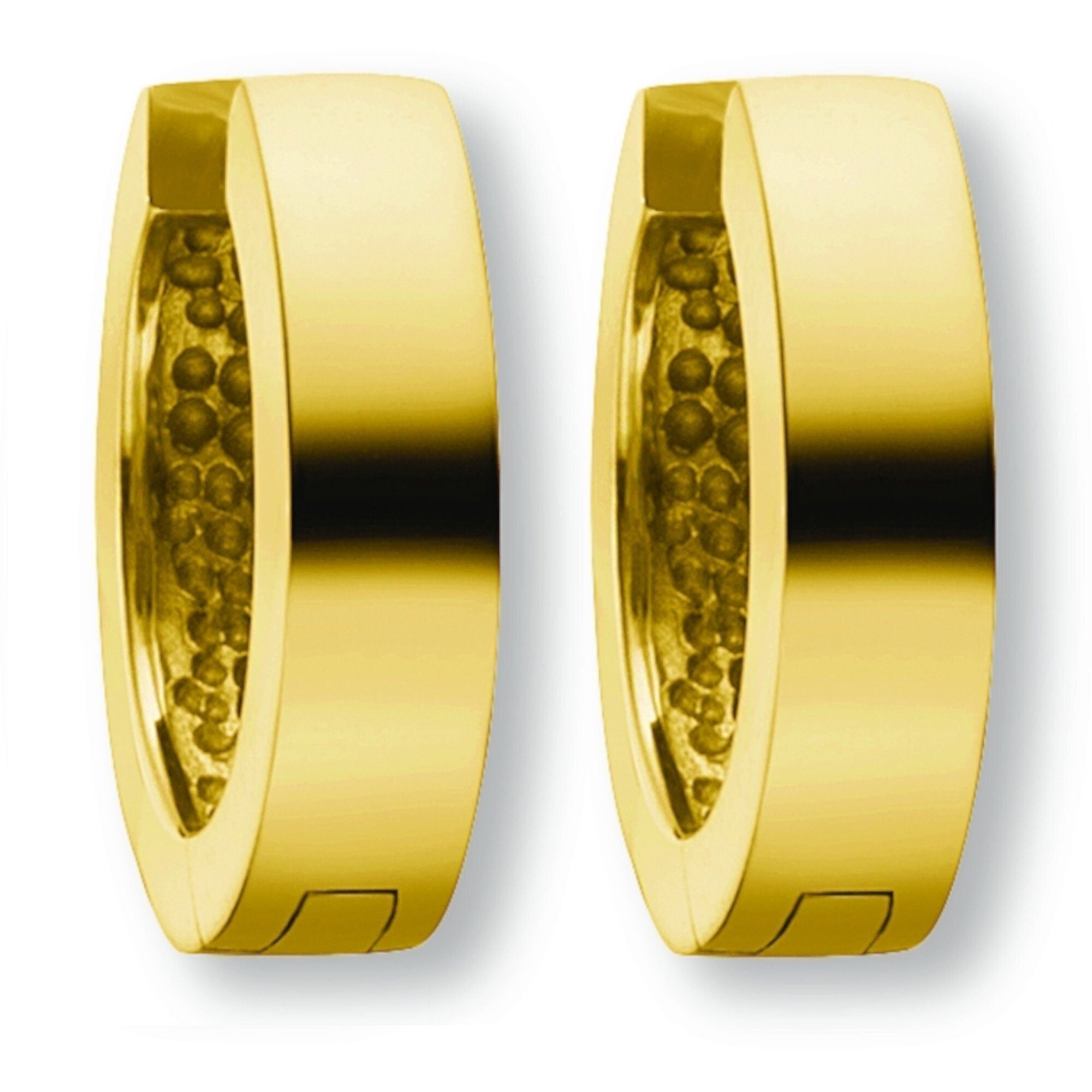ONE ELEMENT Paar Creolen Ohrringe Gold Gelbgold aus 585 12,5 mm, Damen Creolen x 3,0 Ø Schmuck
