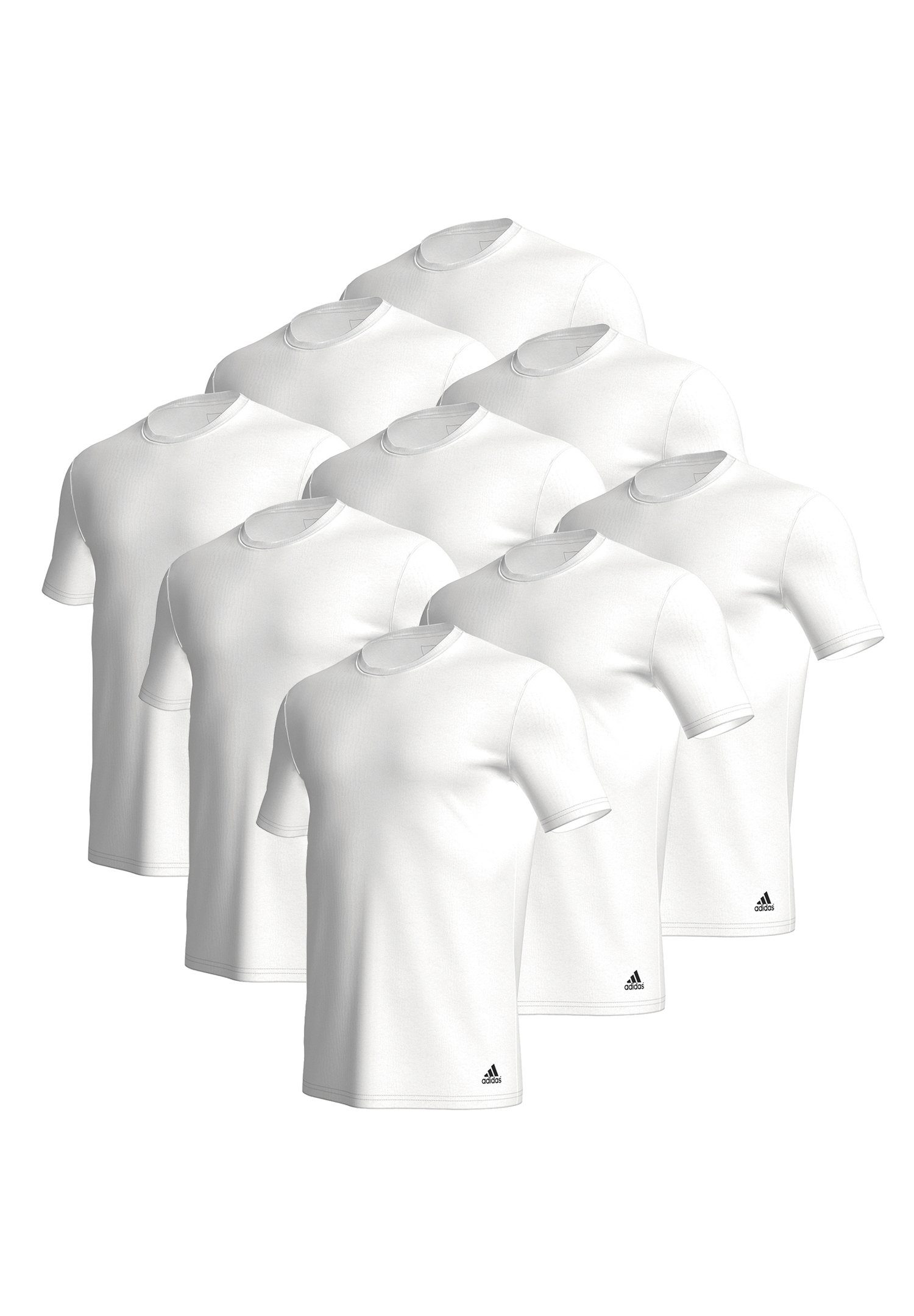 adidas Performance Poloshirt Crew Neck Shirt White (9PK)