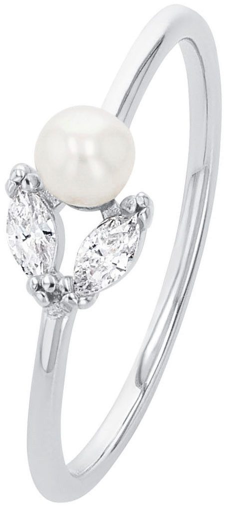 Amor Fingerring, mit Zirkonia (synth) - mit Süßwasserzuchtperle