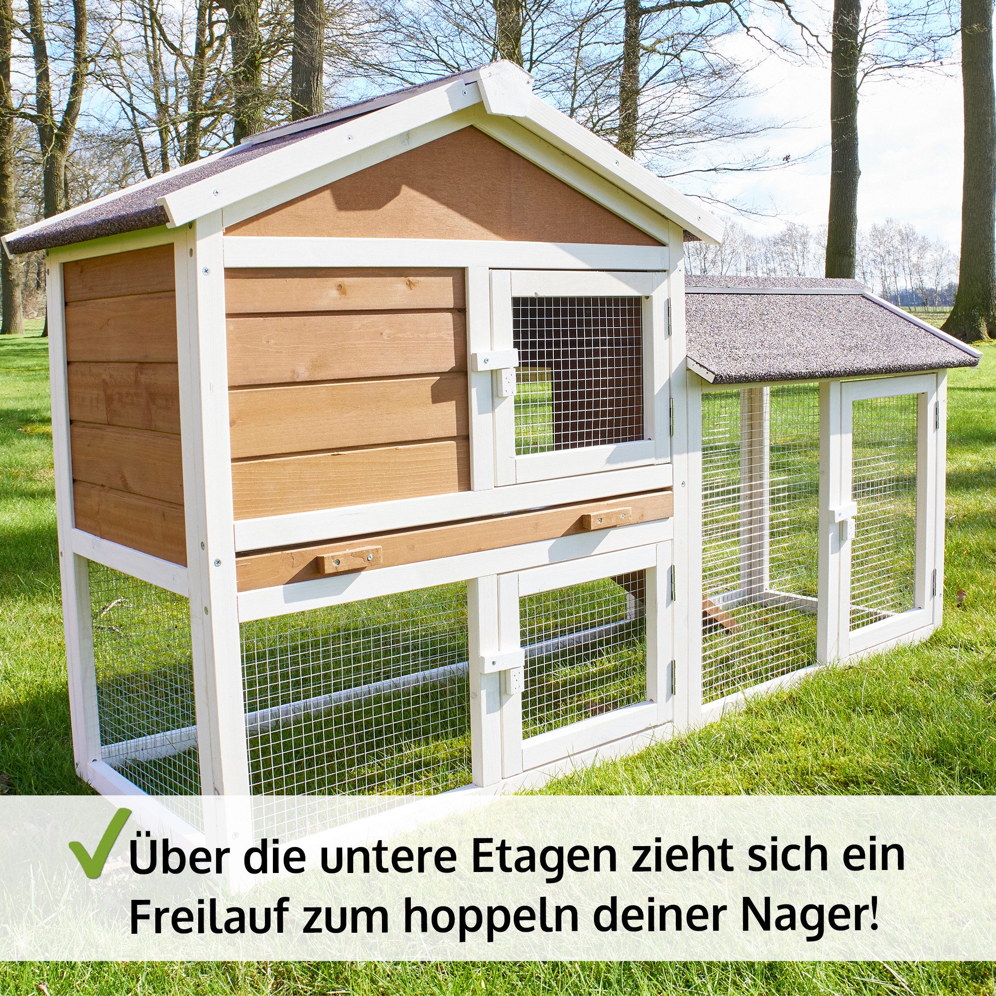 Zooprinz Kleintierstall Hofstadl mit Auslauf 146x86x50 günstig online kaufen