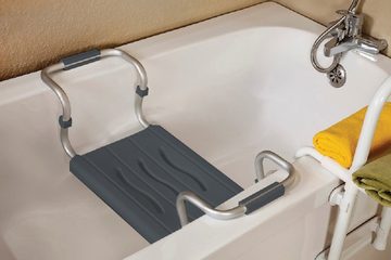 MSV Badewanneneinhängesitz Badewannensitz ausziehbar 50-70 cm, belastbar bis 150 kg, Zum einfachen Einhängen, passend für alle Standard-Badewannen durch anpassbare Breite, Sitzfläche ca. 36 x 26 cm