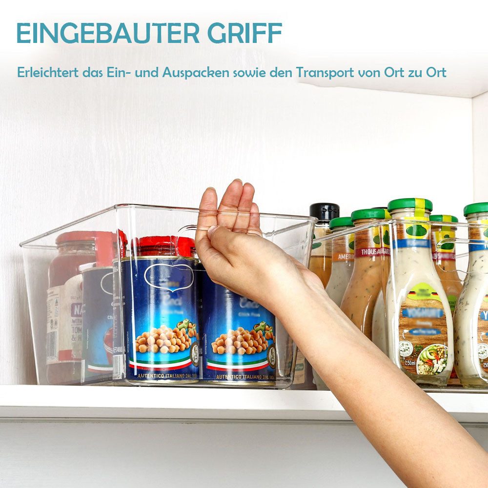 TUWENA Organizer Kühlschrank Organizer 6er Set, Stapelbare Küchen Organizer BPA Frei (6 St), Aufbewahrung Boxen für Einsatz in Kühlschränken, Schränken, Schubla – Bild 5 von 5
