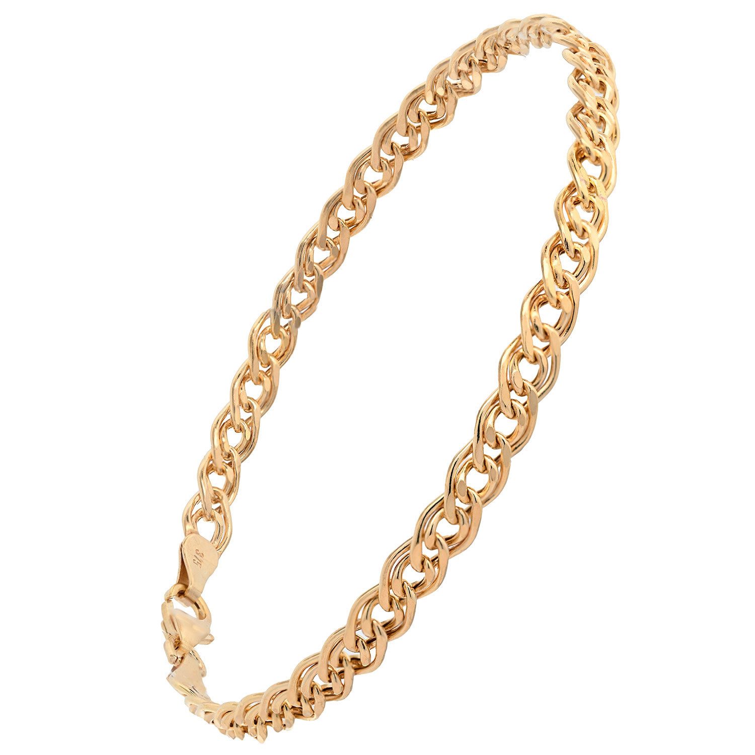 HOPLO Panzerkette Zwillingspanzerkette Armkette Breite 4,8 mm 19 cm 375 - 8 Karat Gold, Made in Germany – Bild 4 von 4