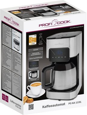 ProfiCook Filterkaffeemaschine PC-KA 1191, 1,2l Kaffeekanne, Papierfilter 1x4