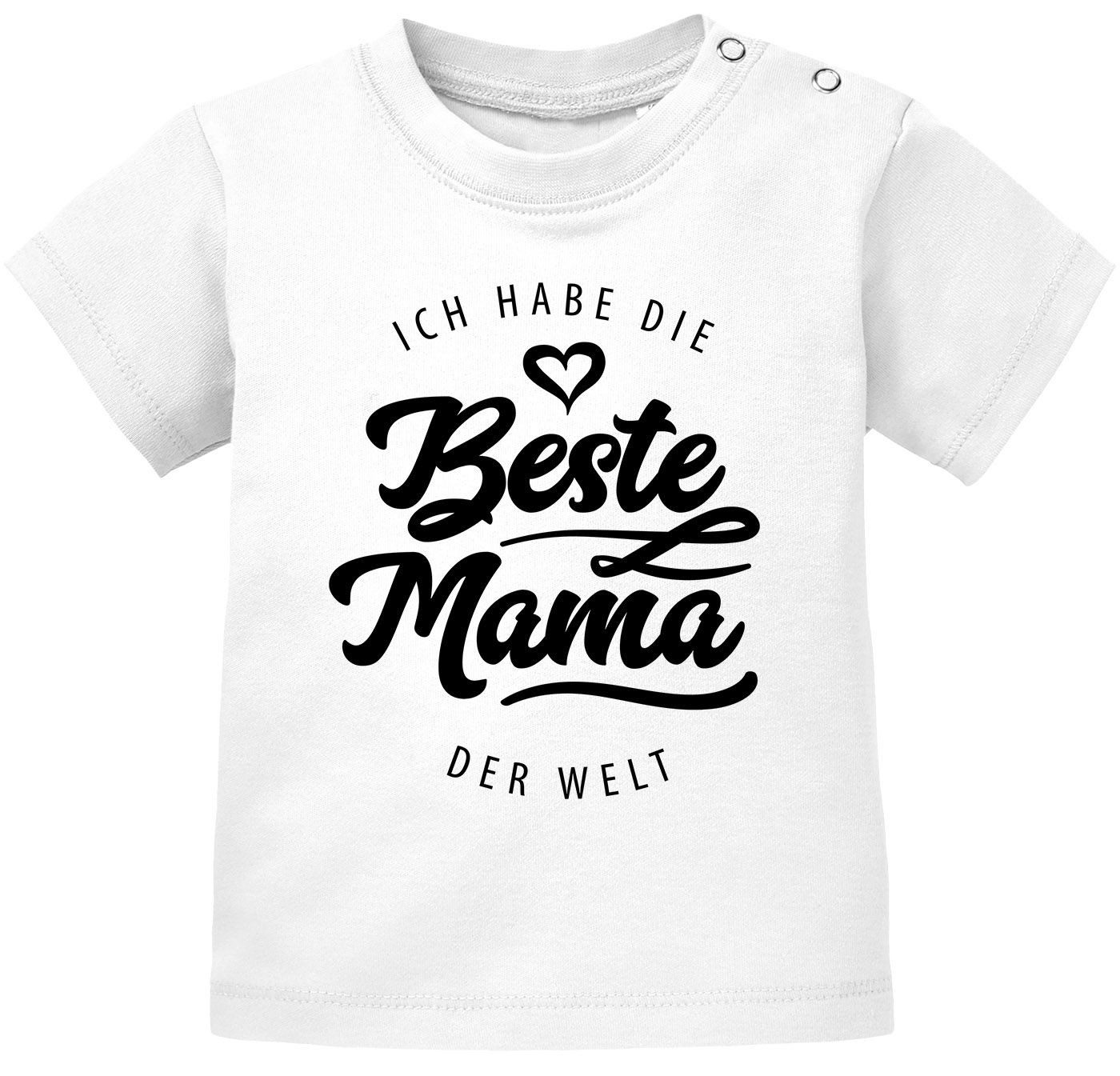 Print-Shirt Baby T-Shirt kurzarm Babyshirt Ich habe die beste Mama der Welt