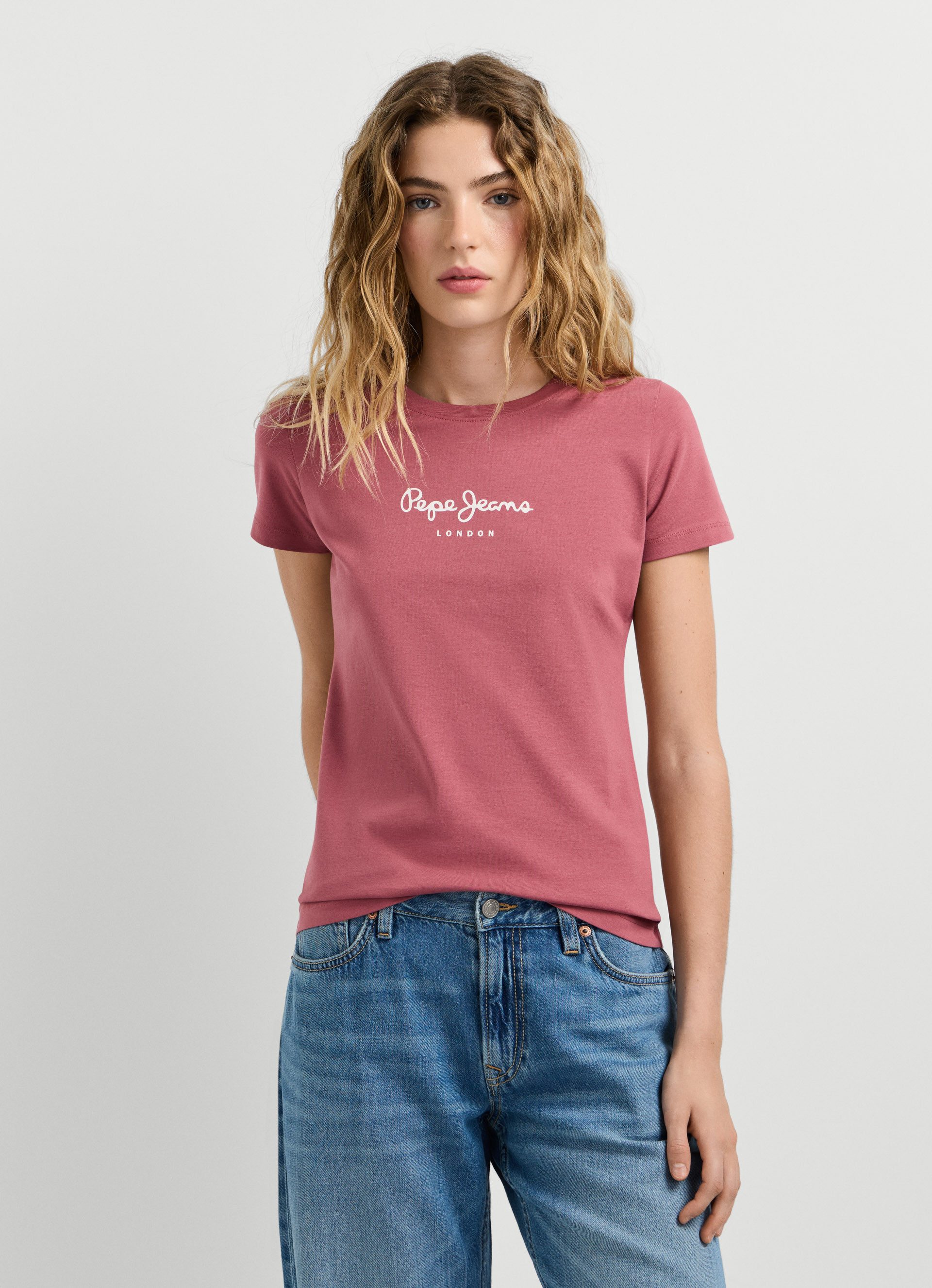 Pepe Jeans T-Shirt NEW VIRGINIA mit Logo-Print