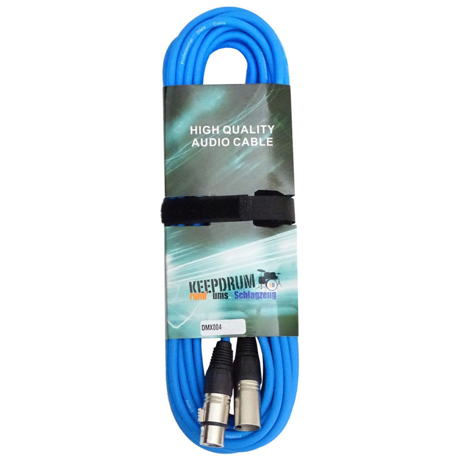 keepdrum keepdrum 15m DMX Kabel Blau 3-pol XLR 100-Ohm 3 Stück Audio-Kabel, XLR, 3 Stück