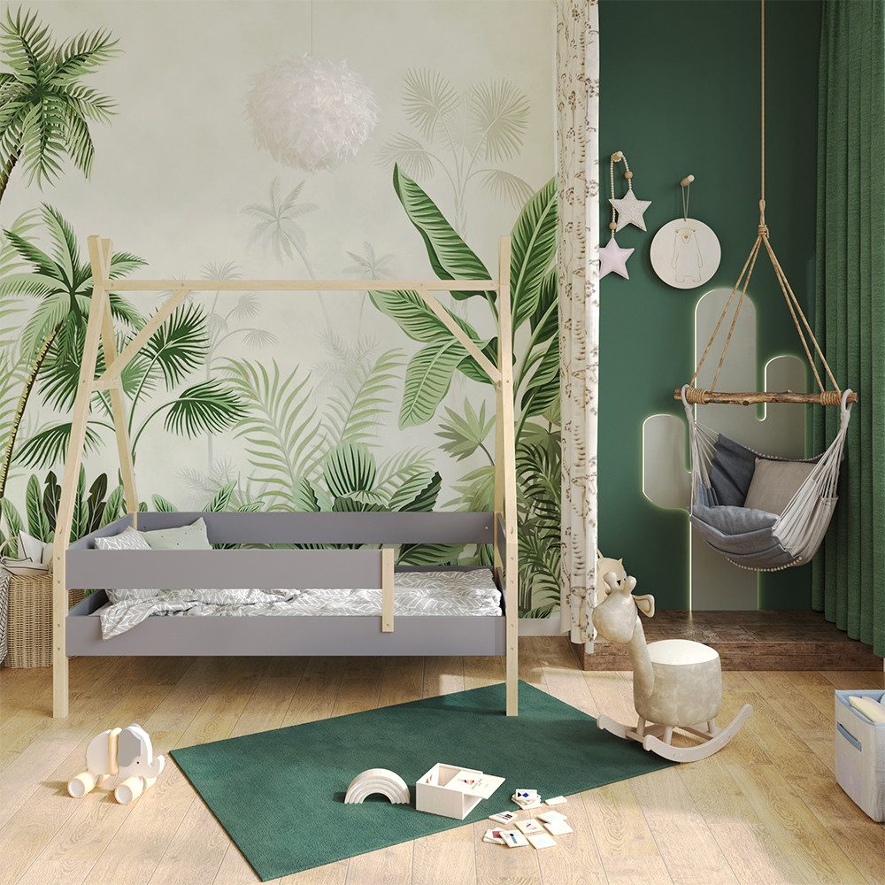VitaliSpa® Kinderbett Bali, Grau, 80x160 cm