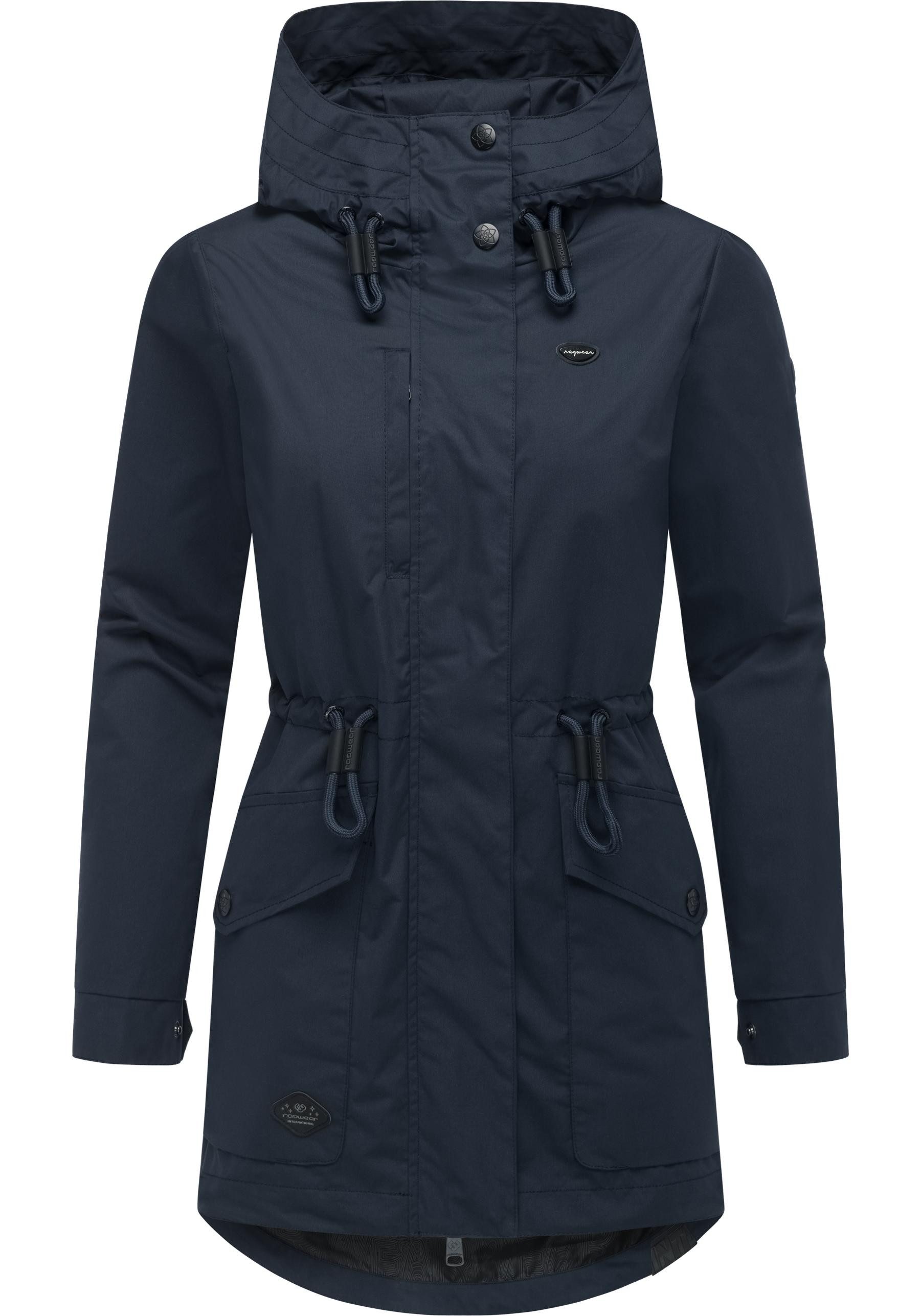 Ragwear Parka Alysa stylische Damen Übergangsjacke mit Taillenzugband