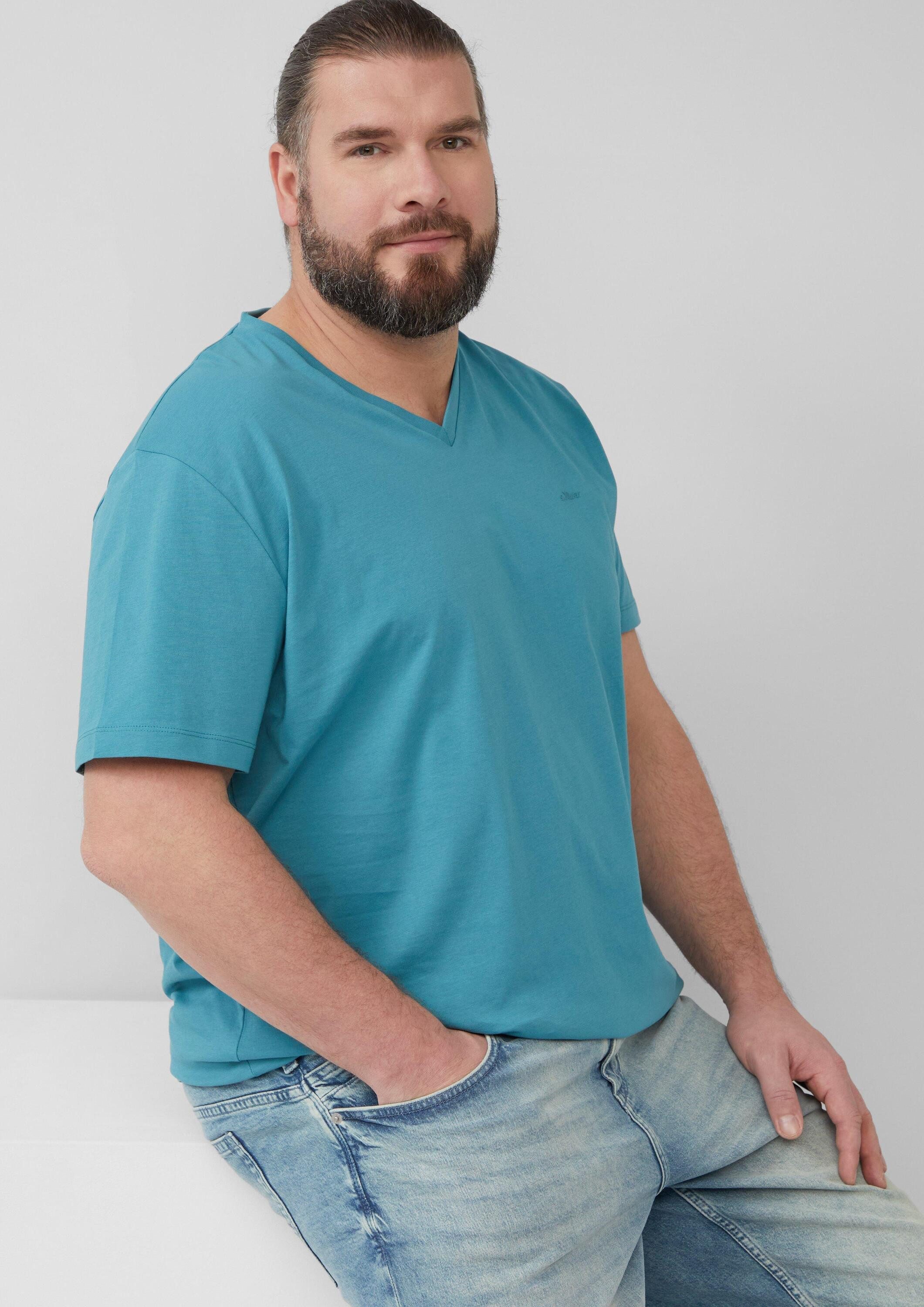 s.Oliver Kurzarmshirt T-Shirt Jersey-T-Shirt mit V-Ausschnitt günstig online kaufen