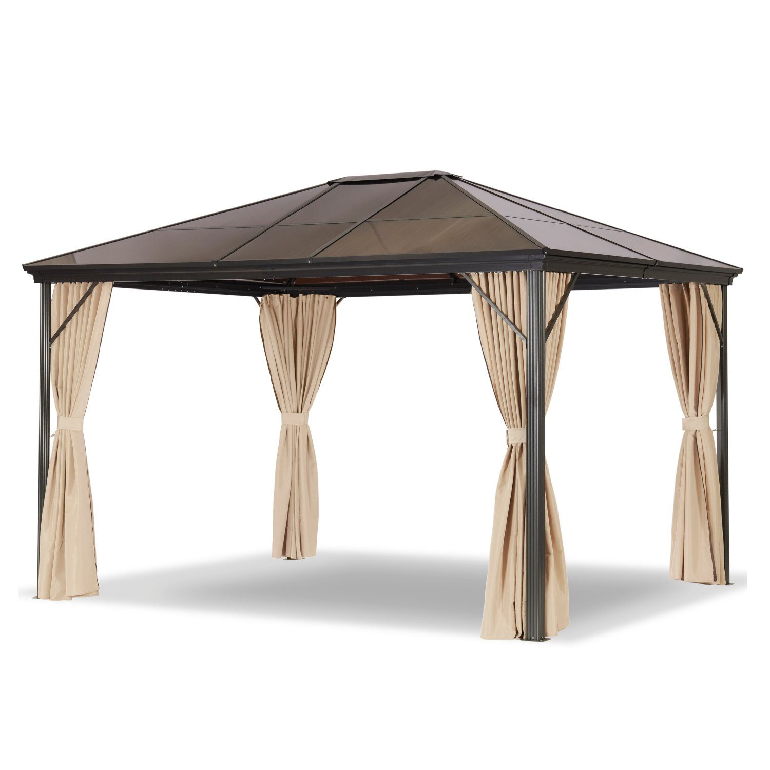 Leco Pavillon Metall-Profipavillon 300 x 365 cm, wasserdichtes Hardtop-Dach