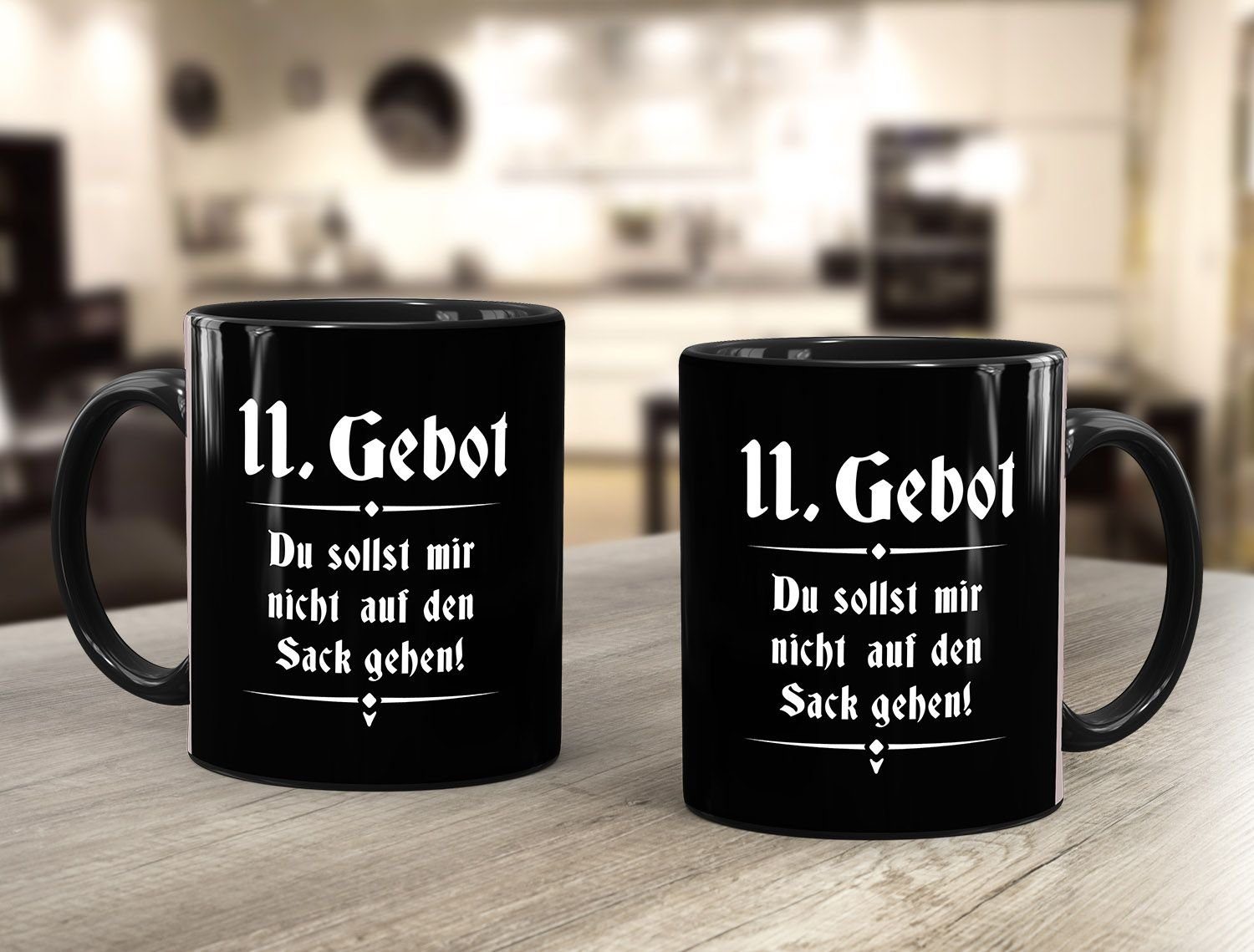 MoonWorks Tasse Kaffee-Tasse mit Spruch 11. Gebot du sollst mir nicht auf den Sack gehen Bürotasse lustige Kaffeebecher MoonWorks®, Keramik – Bild 3 von 4