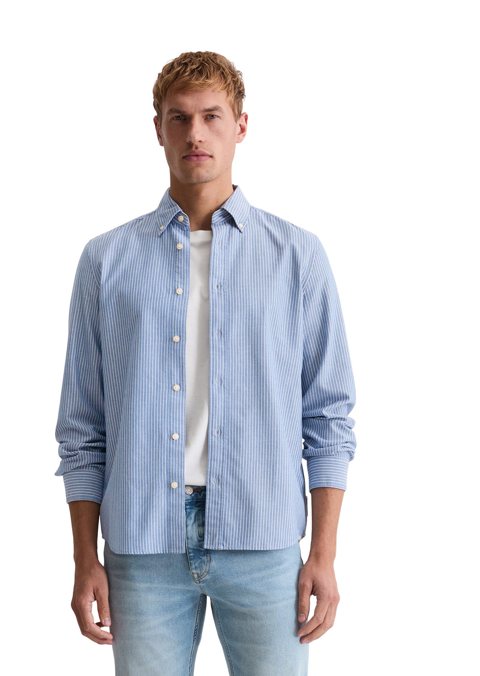 Marc O'Polo Langarmhemd Oxford-Hemd, regular fit mit Button-Down-Kragen günstig online kaufen