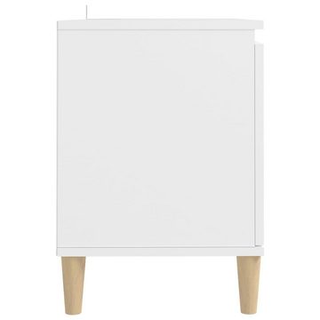 furnicato TV-Schrank mit Massivholz-Beinen Weiß 103,5x30x50 cm