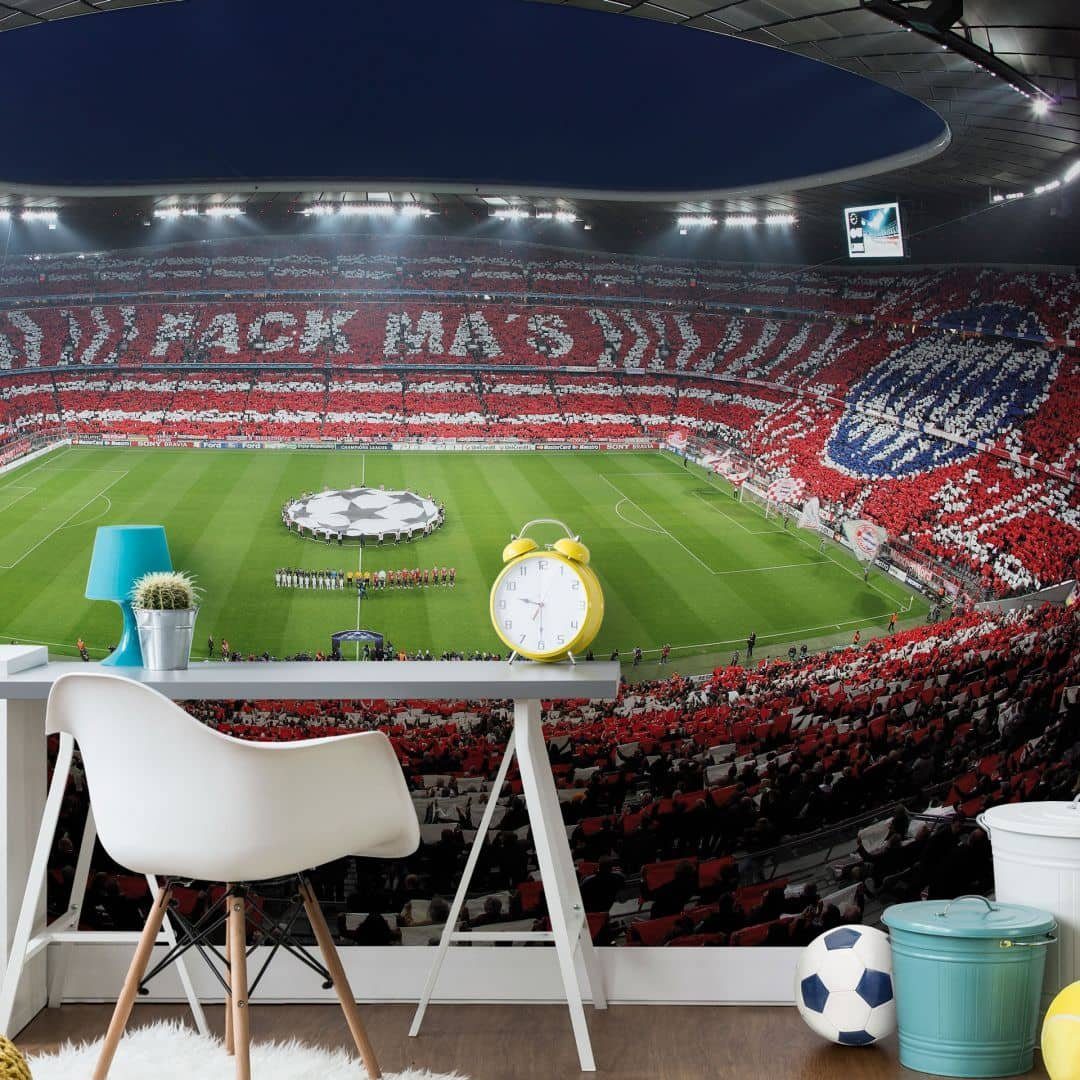 FC Bayern Mas München Tapete Fototapete sportliche Große München Wohnzimmer FC Bayern Vliestapete Fußball Pack Allianz, Fototapete