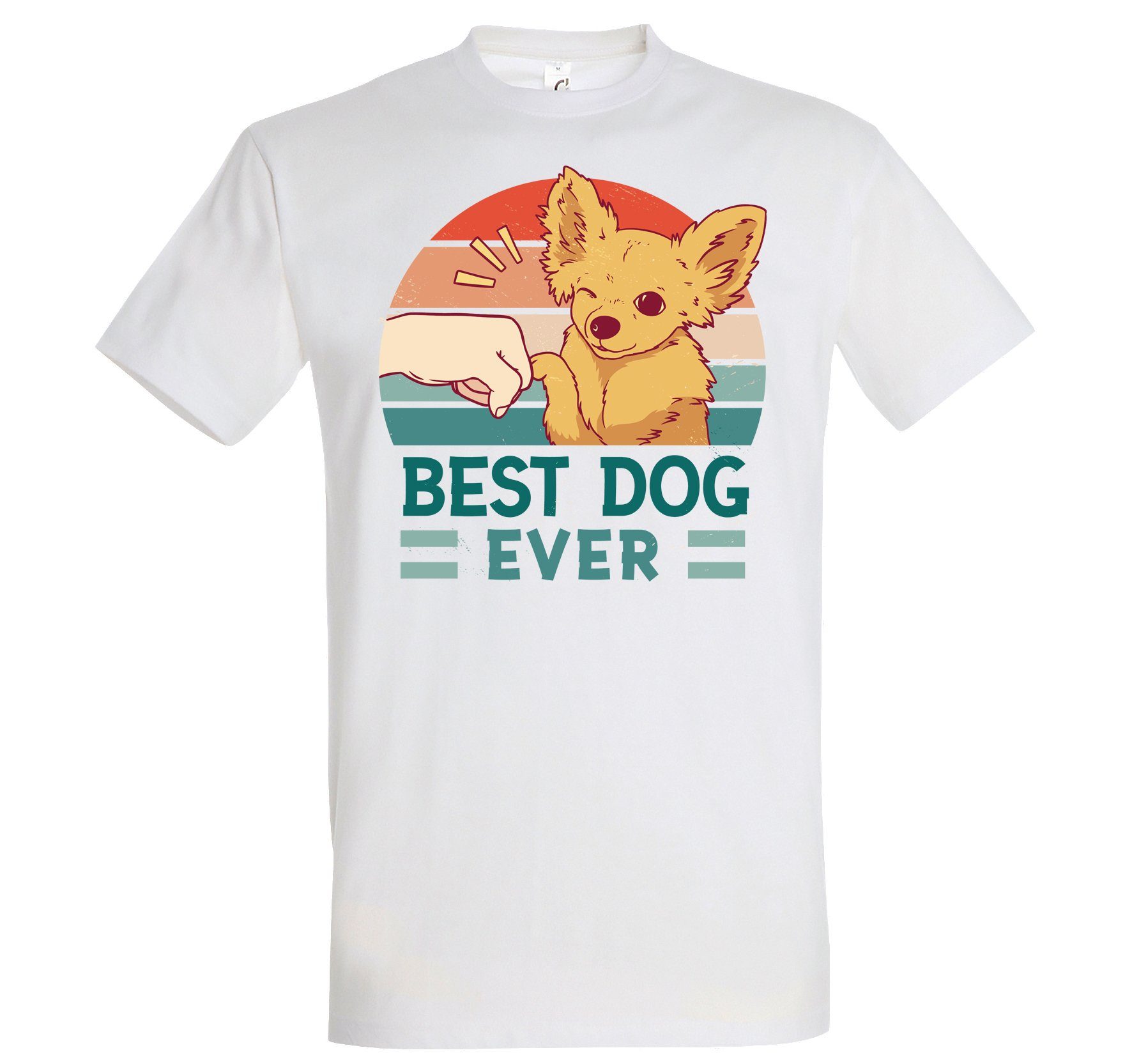 Youth Designz T-Shirt Best Dog Ever Herren T-Shirt mit Trendigem Frontdruck Weiss