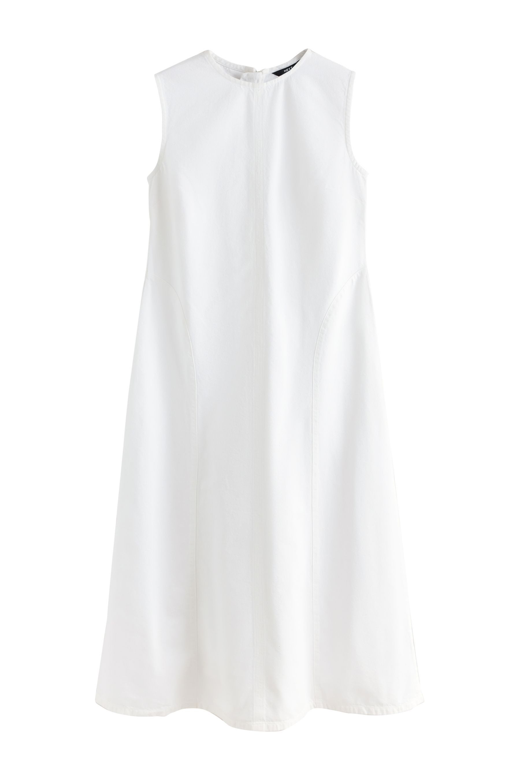 Next Jeanskleid Ärmelloses, nahtloses Denim-Maxikleid (1-tlg)