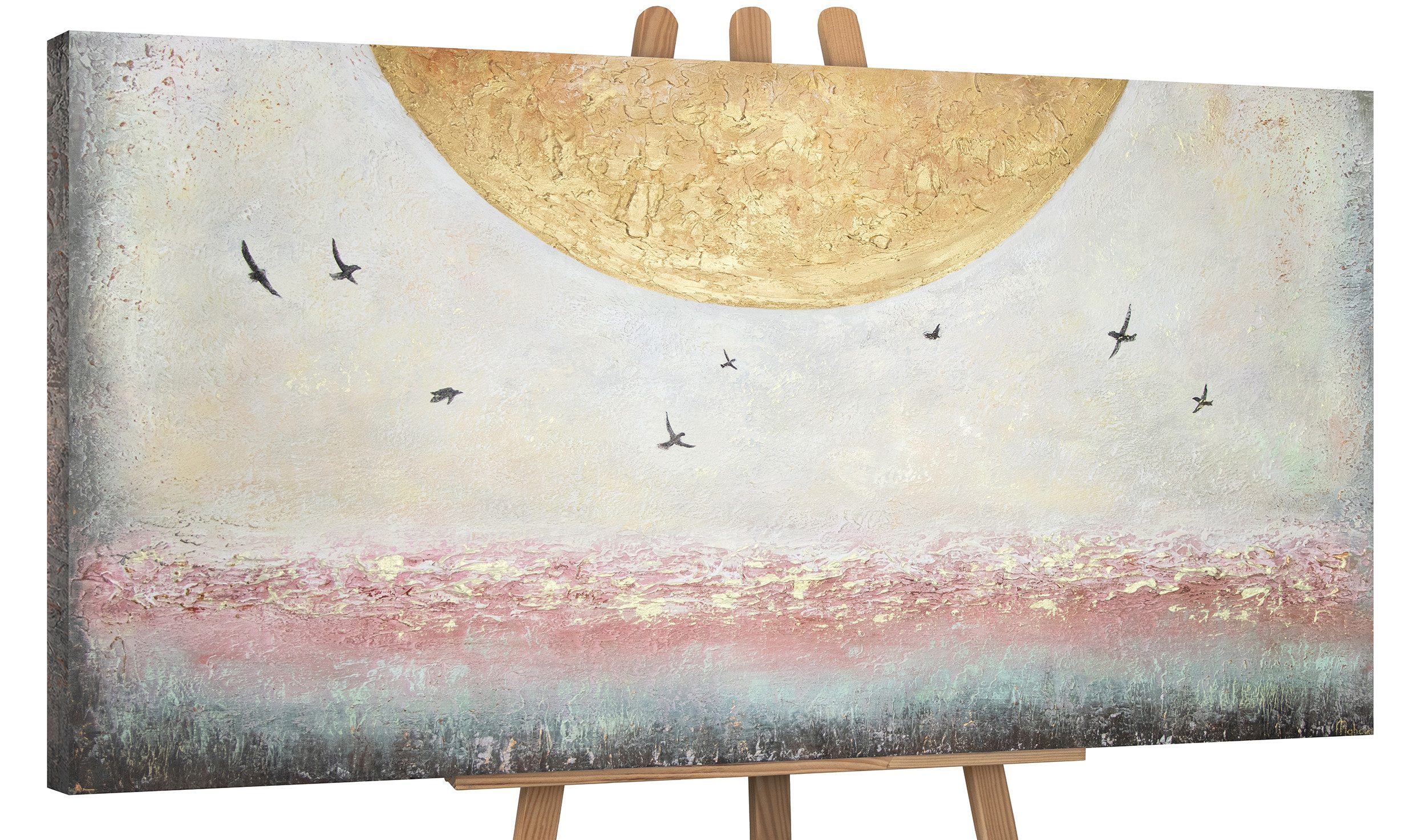YS-Art Gemälde Sonnenenergie, Landschaft, Leinwand Bild günstig online kaufen