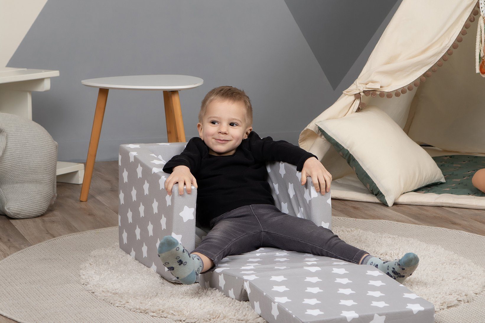 Europe Singlesofa Knorrtoys® White Grey Sofa Made in für Kinder; Stars,