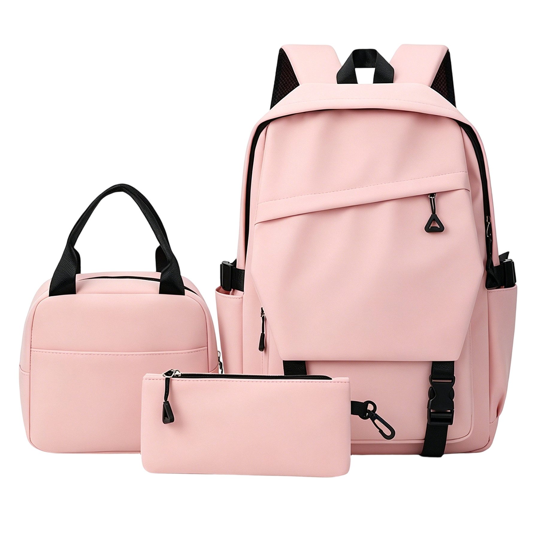 Mutig Schulrucksack Schulrucksack Jungen Mädchen Teenager 3-teiliges Set (Leichte Schultasche Casual Daypack, College Laptop-Rucksack, 3-tlg., für Männer Frauen, für Sports High School Backpack), mit Lunch Bag und Federmäppchen